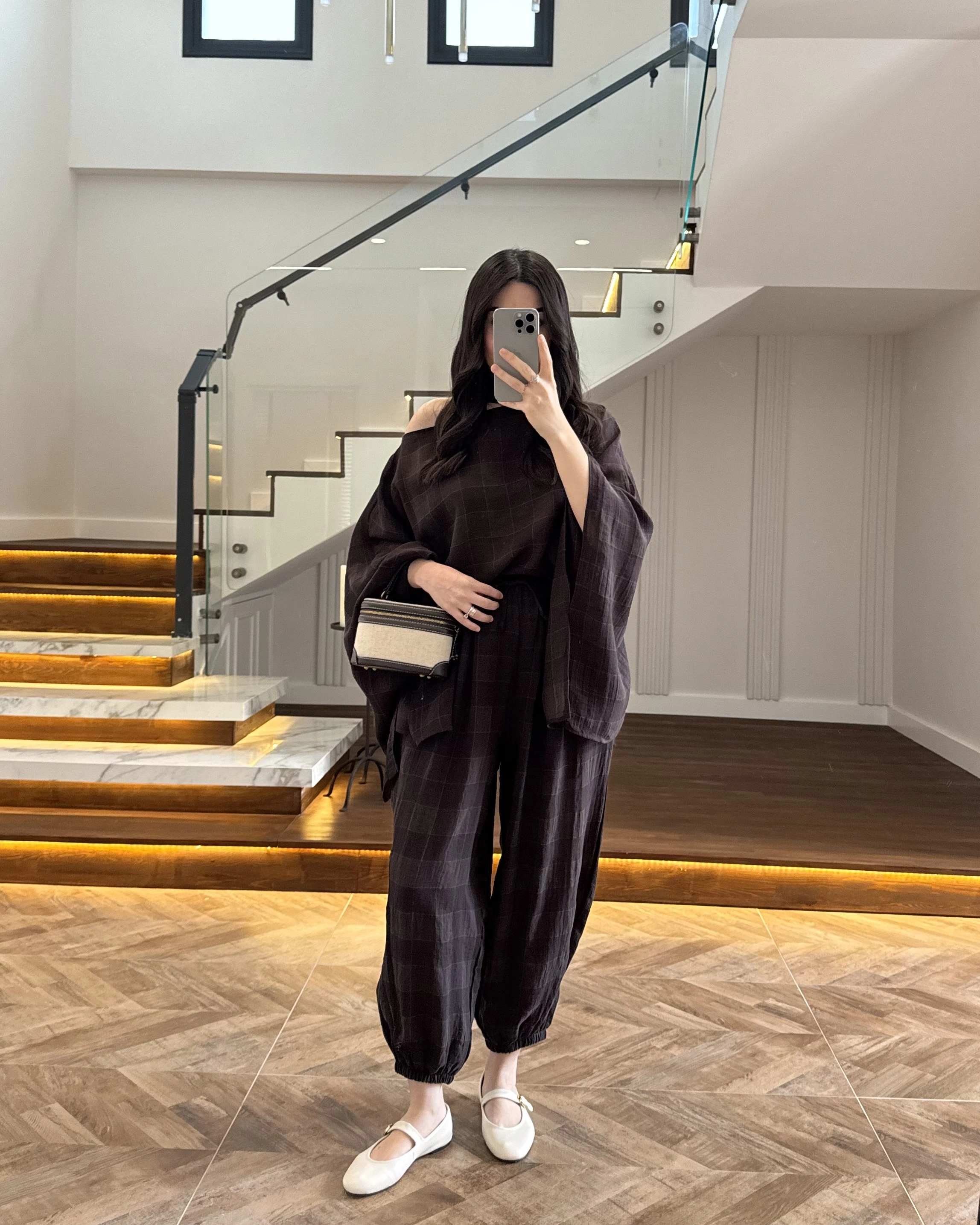 KAHVE PANÇOLU ŞALVAR TAKIM -51344