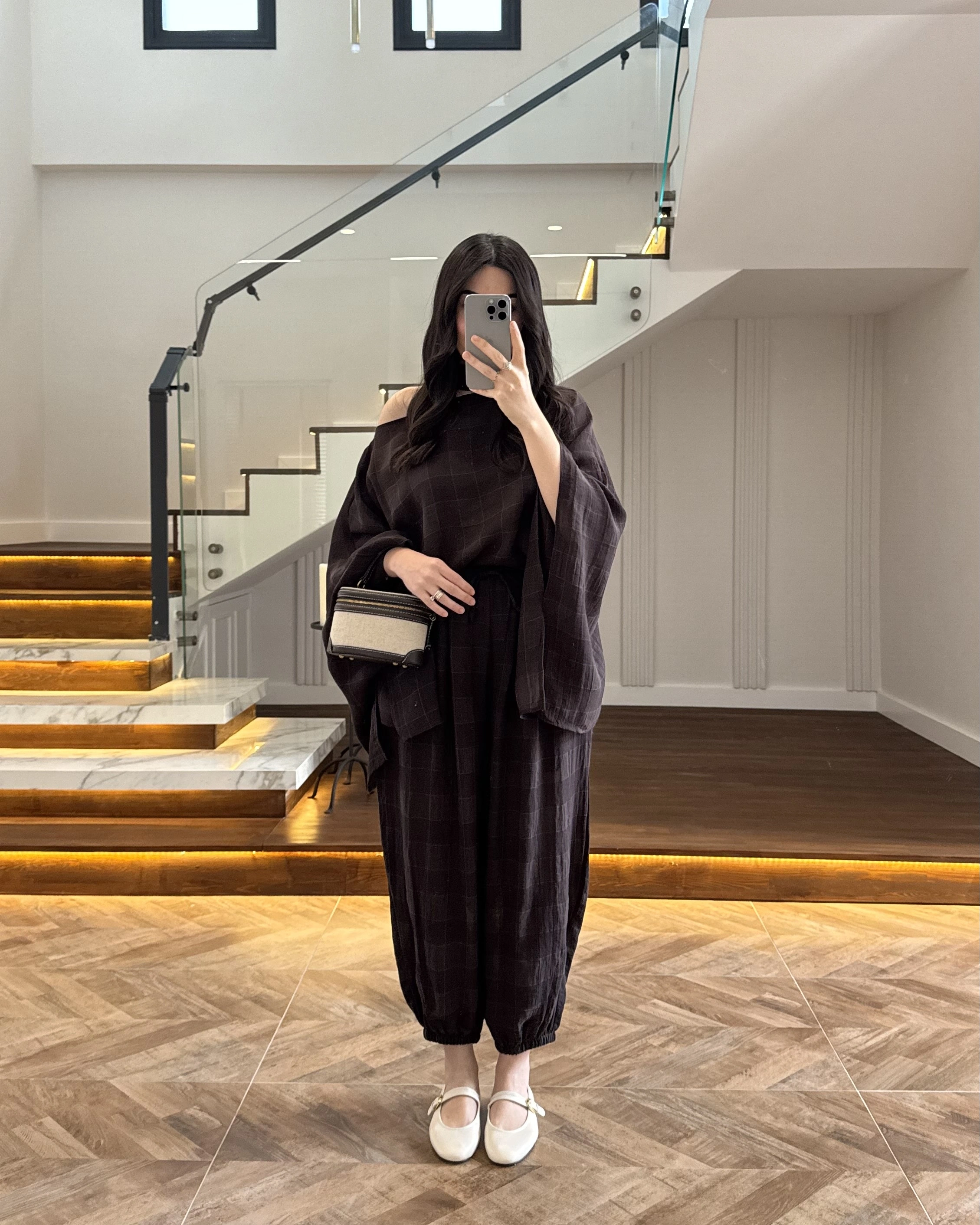 KAHVE PANÇOLU ŞALVAR TAKIM -51344