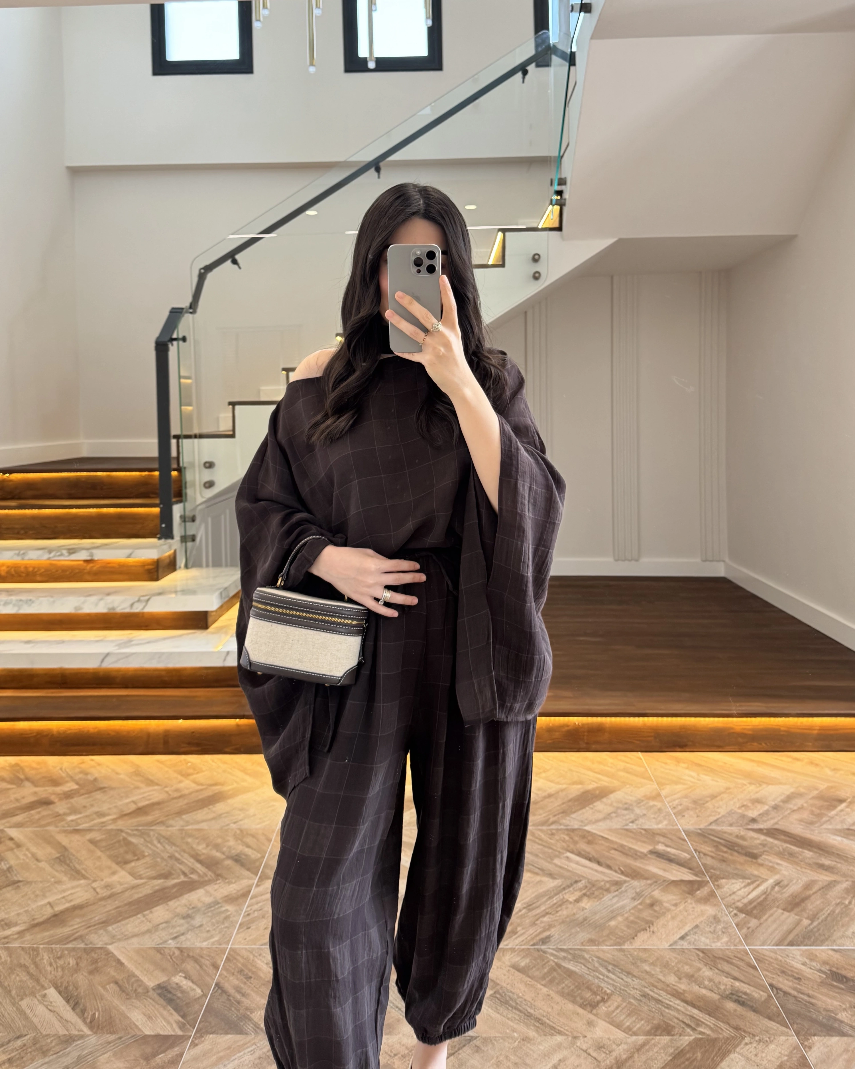 KAHVE PANÇOLU ŞALVAR TAKIM -51344