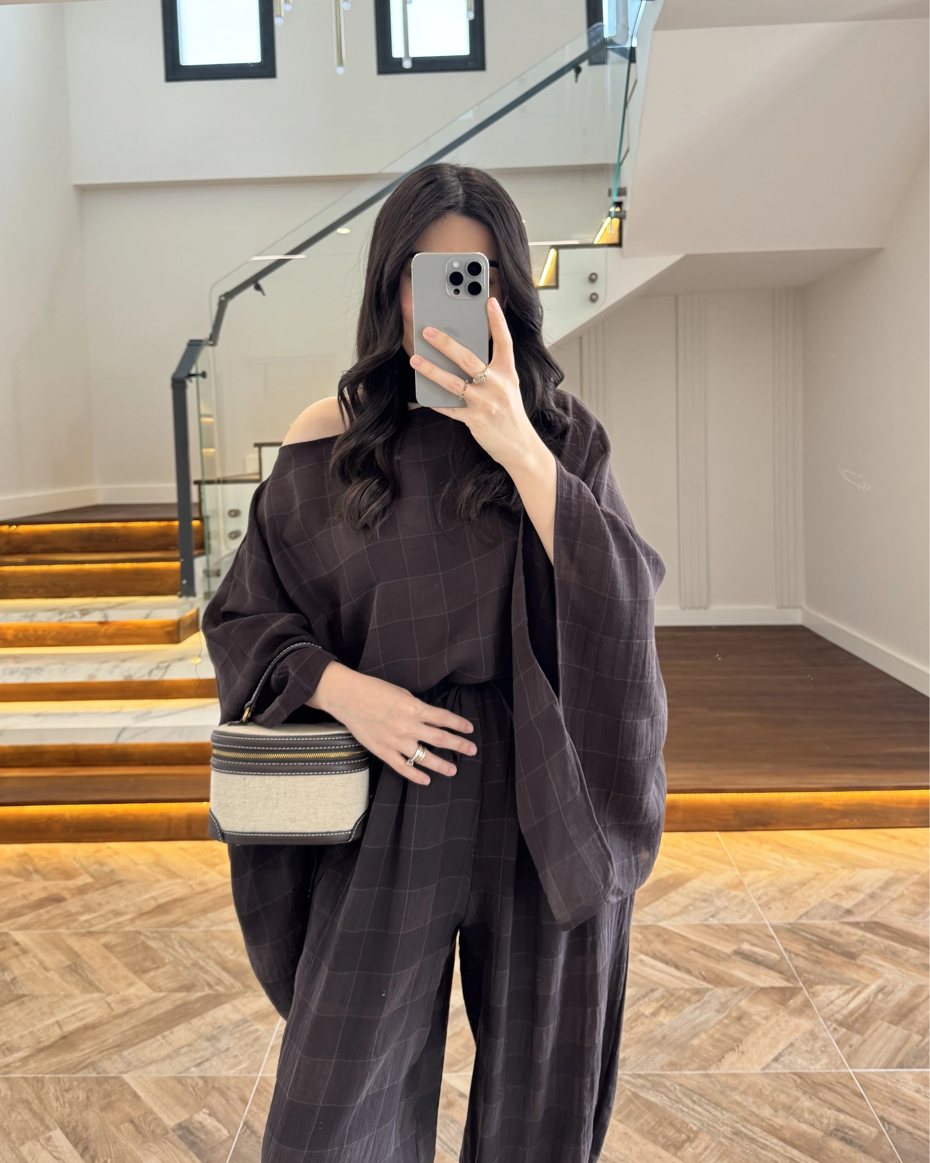 KAHVE PANÇOLU ŞALVAR TAKIM -51344