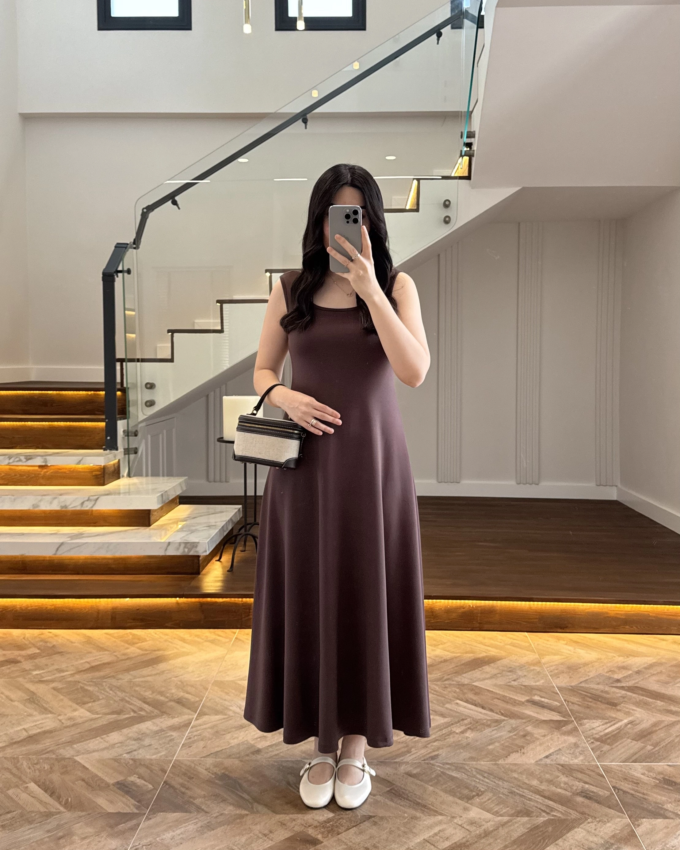 KAHVERENGİ MODAL İKİLİ ELBİSE -4064