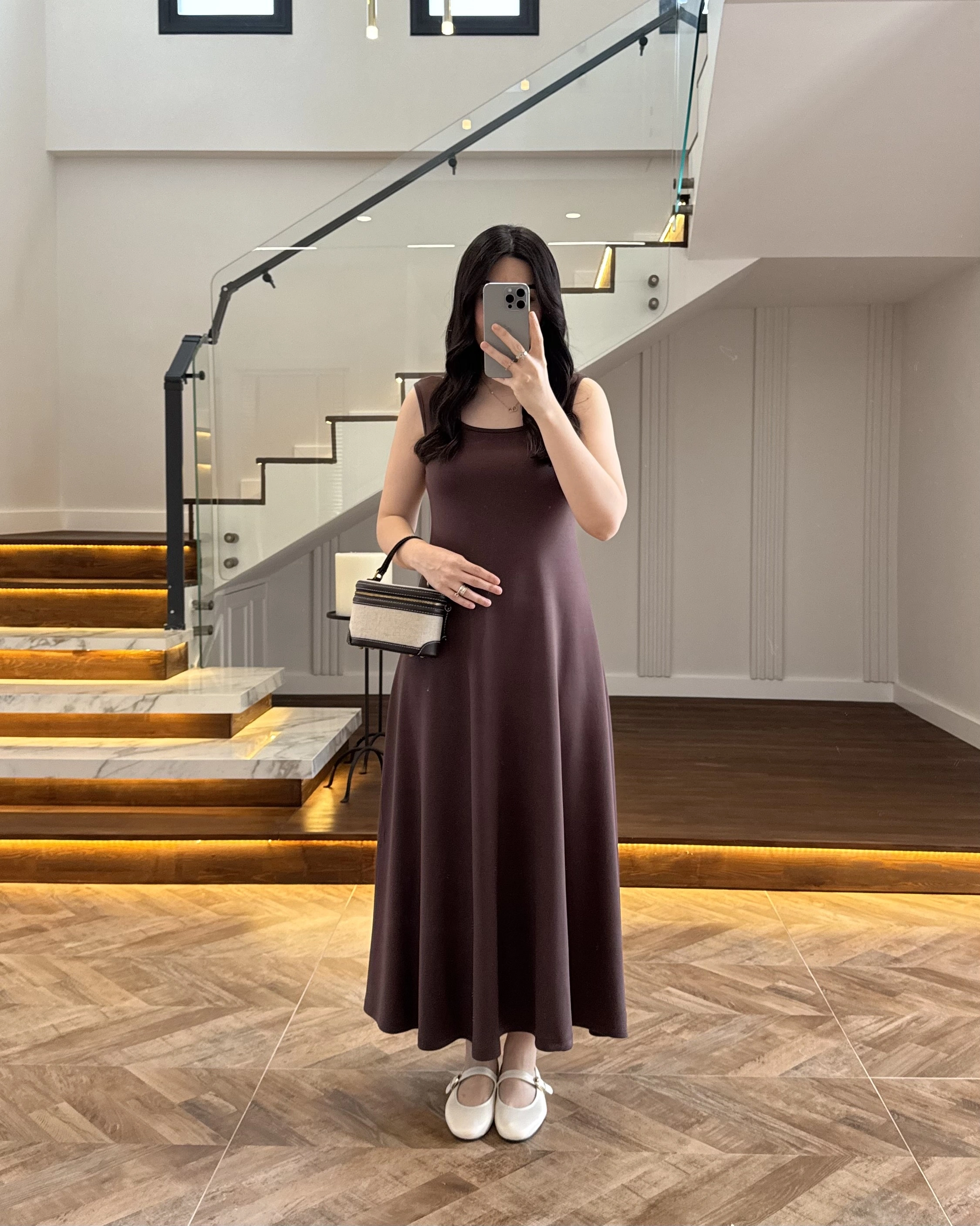 KAHVERENGİ MODAL İKİLİ ELBİSE -4064