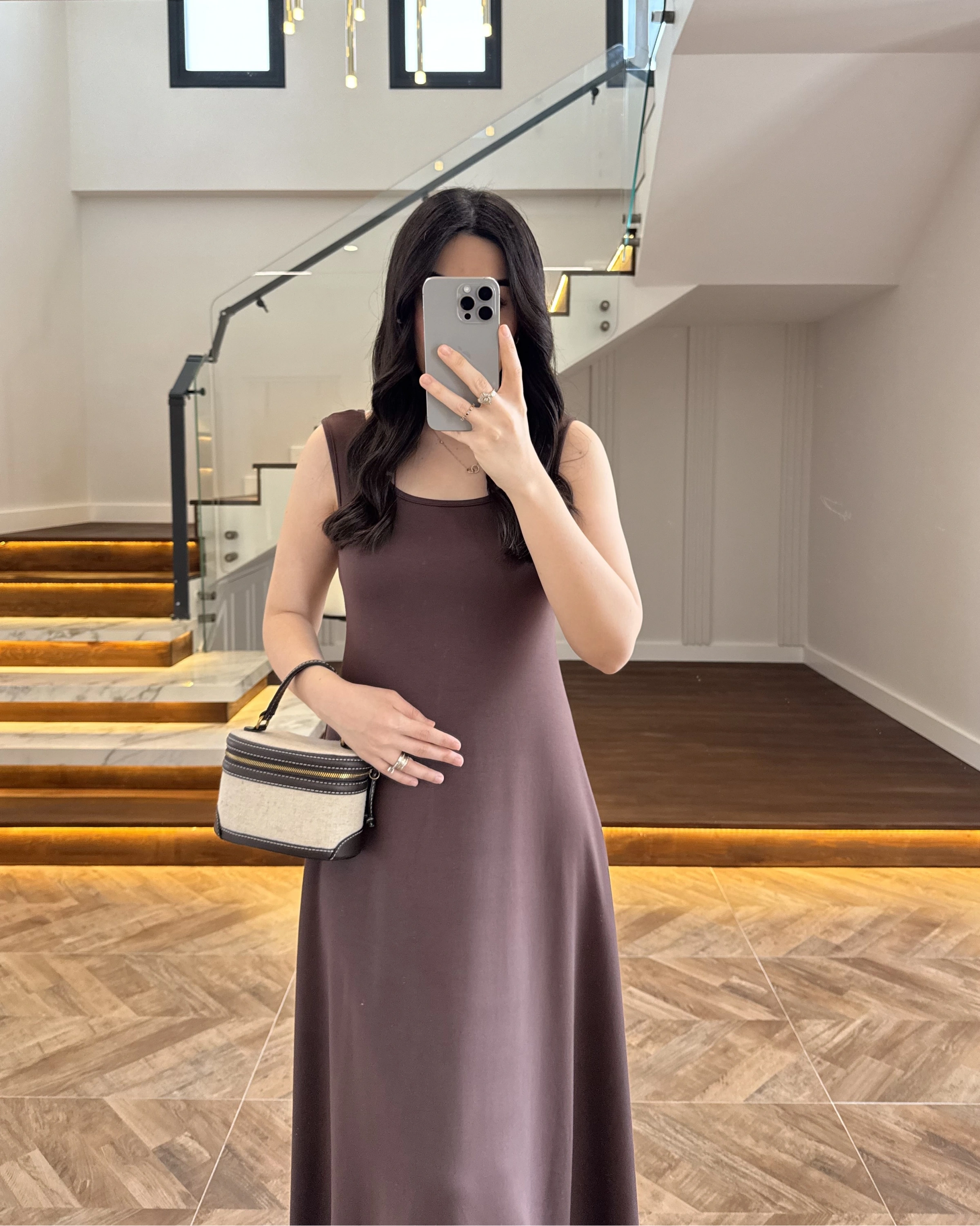 KAHVERENGİ MODAL İKİLİ ELBİSE -4064