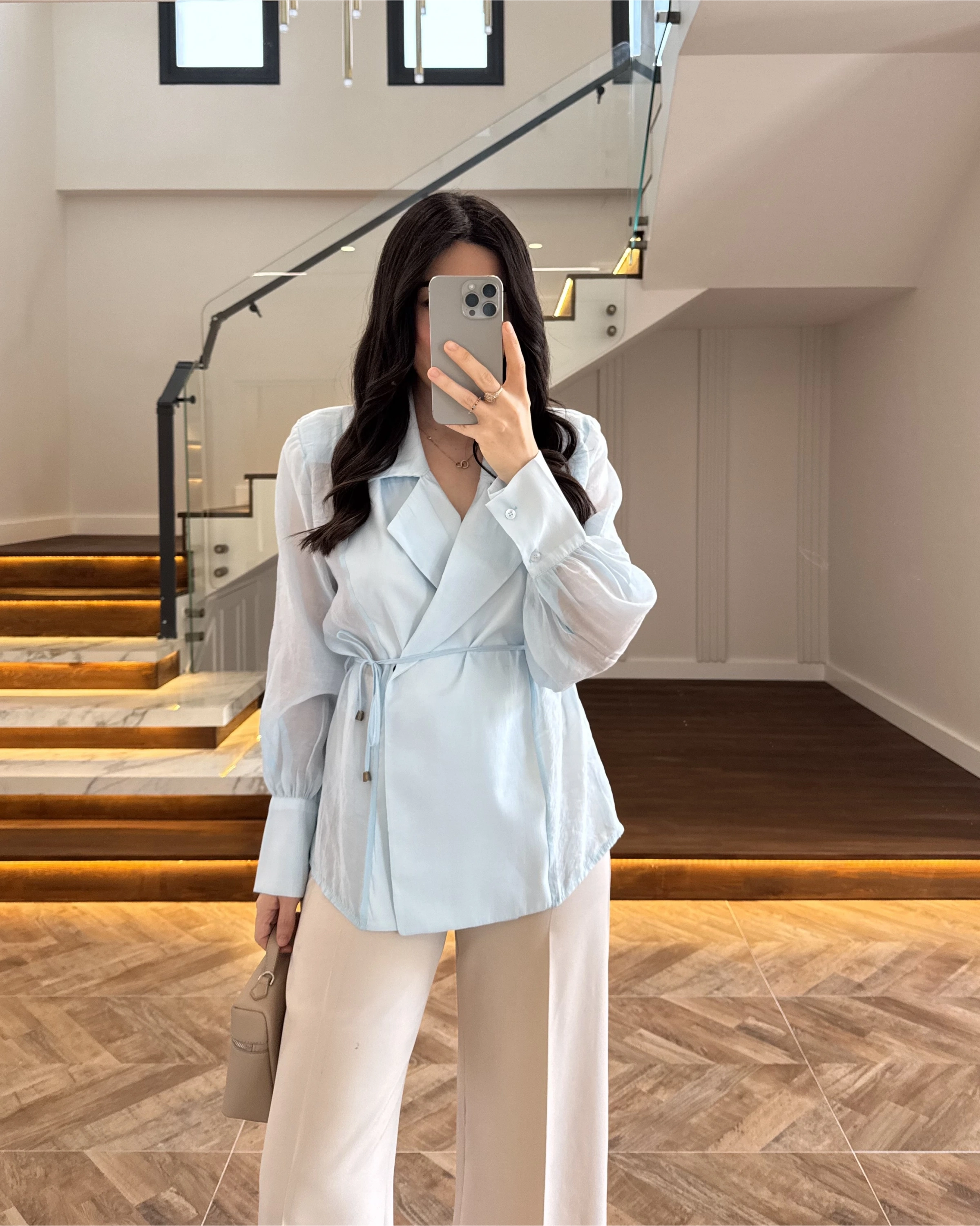 MAVİ TRANSPARAN CEKET -5029