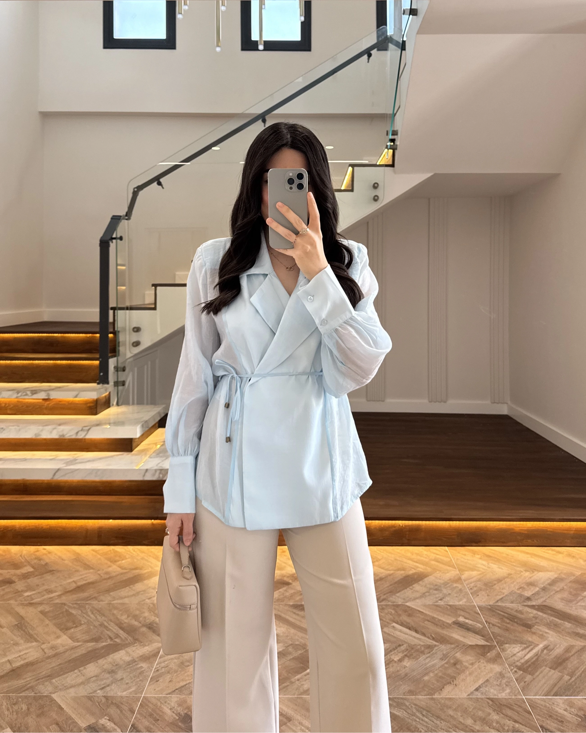 MAVİ TRANSPARAN CEKET -5029