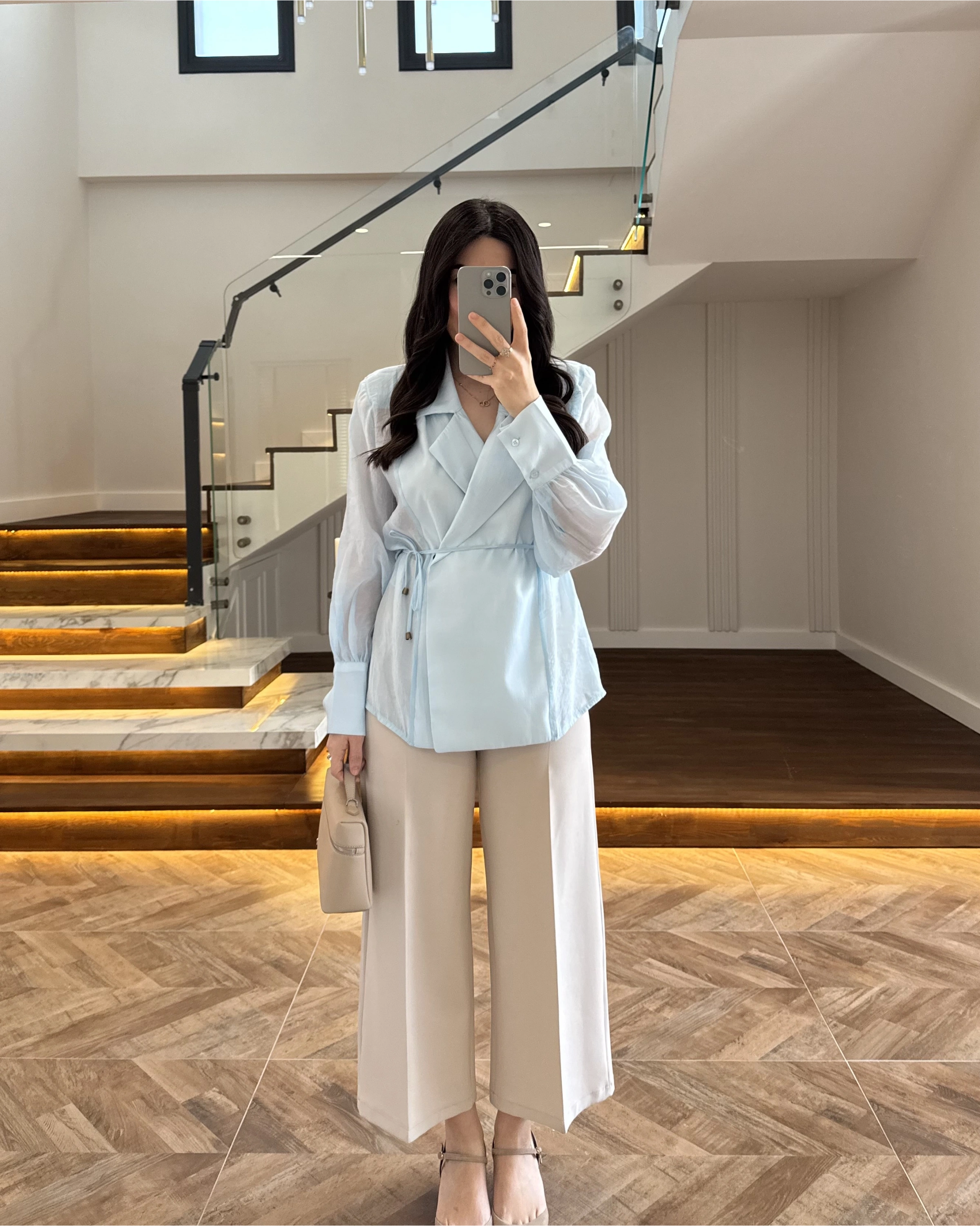 MAVİ TRANSPARAN CEKET -5029