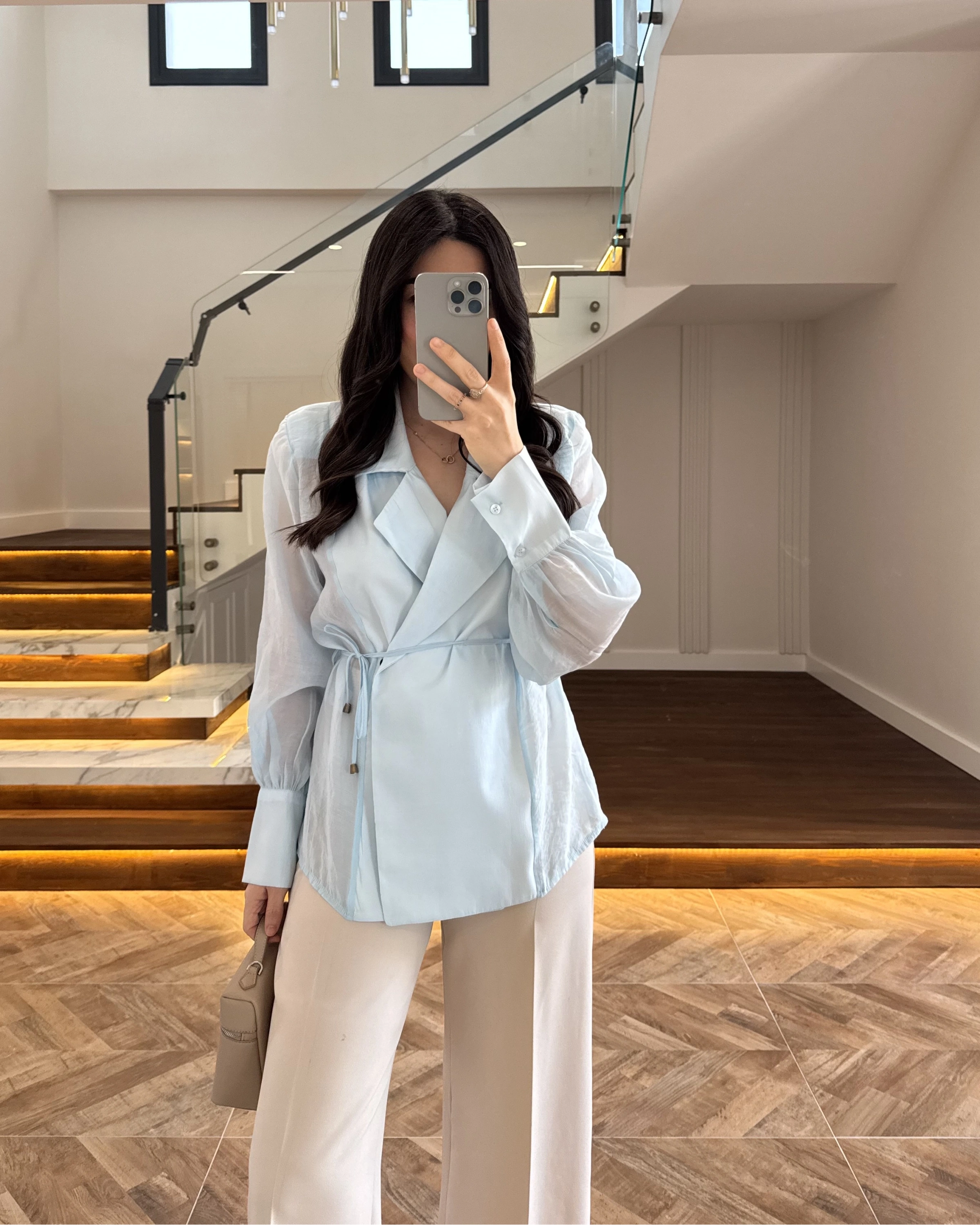 MAVİ TRANSPARAN CEKET -5029