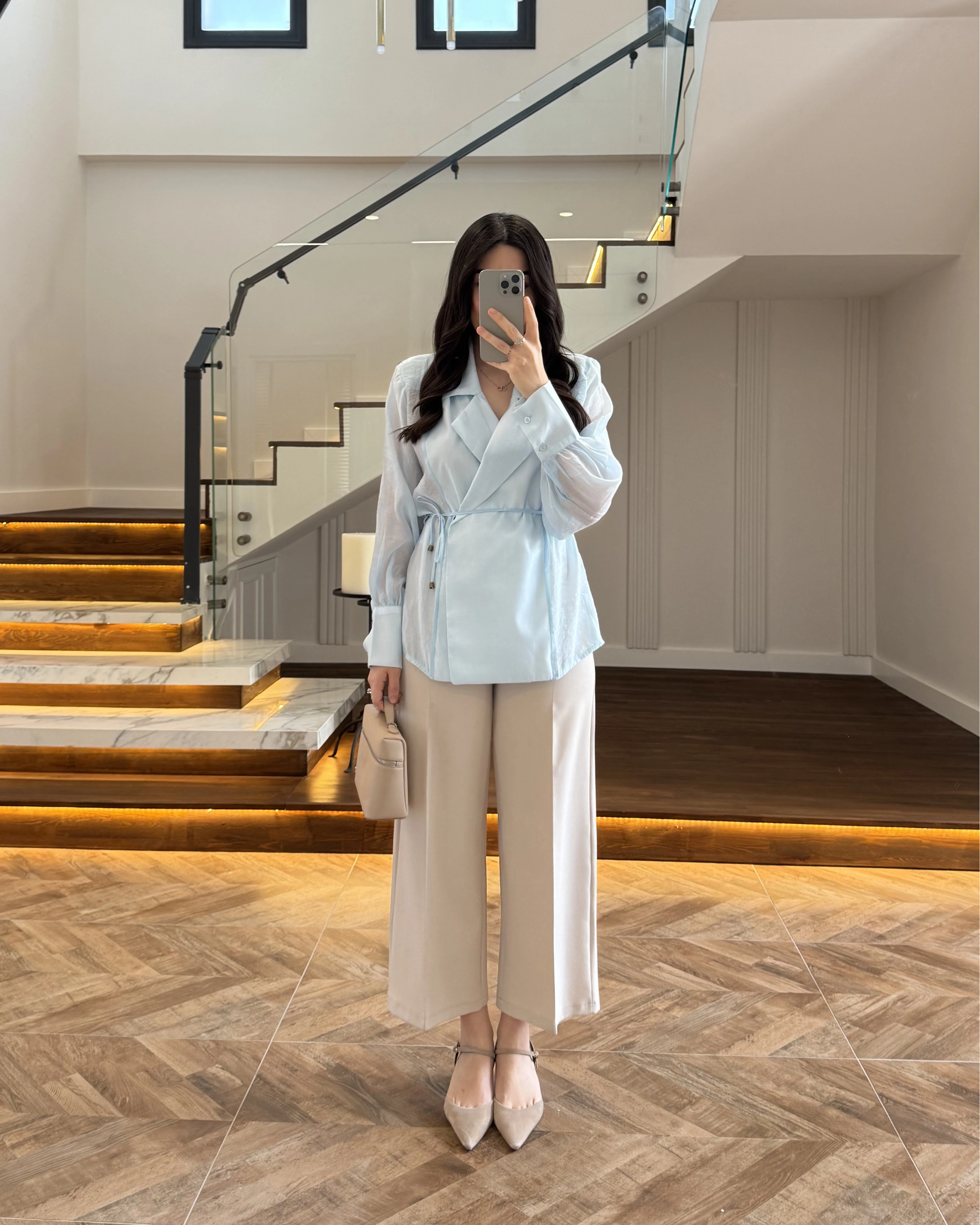 MAVİ TRANSPARAN CEKET -5029