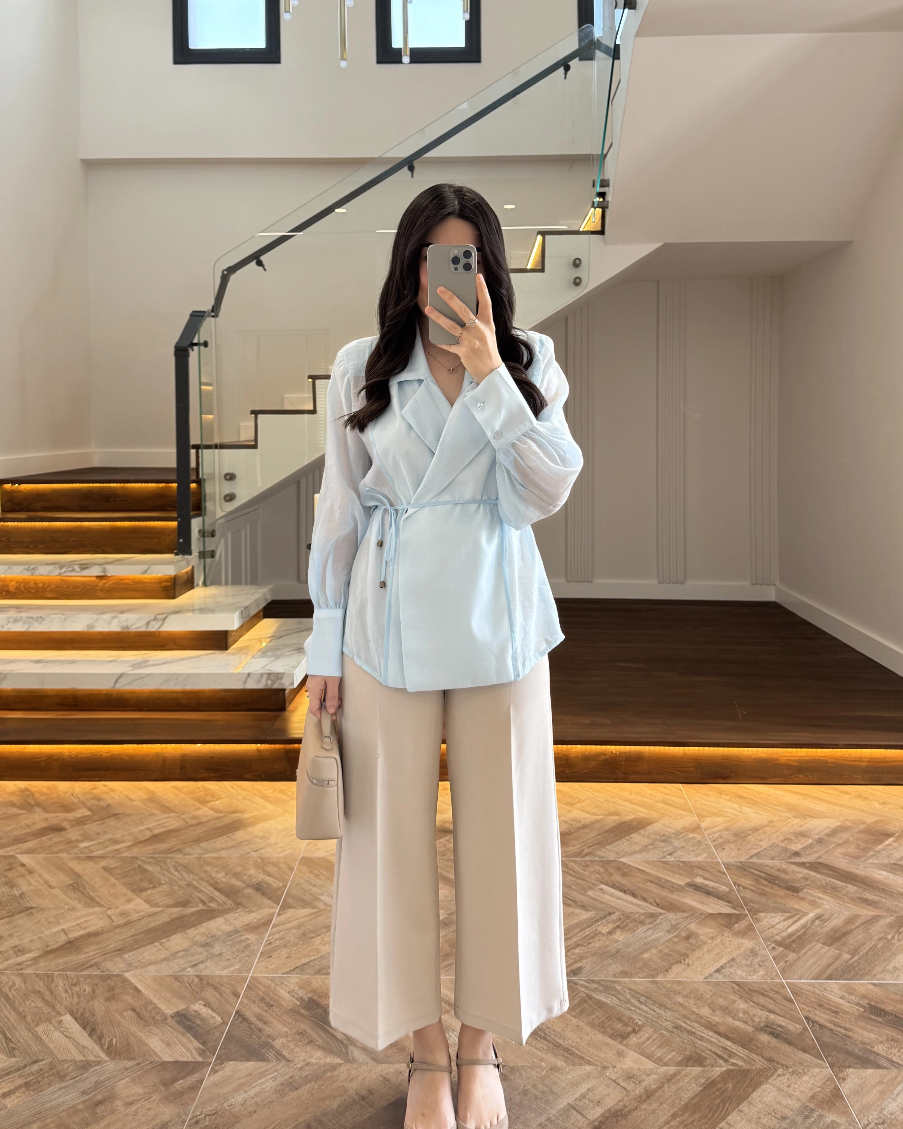 MAVİ TRANSPARAN CEKET -5029