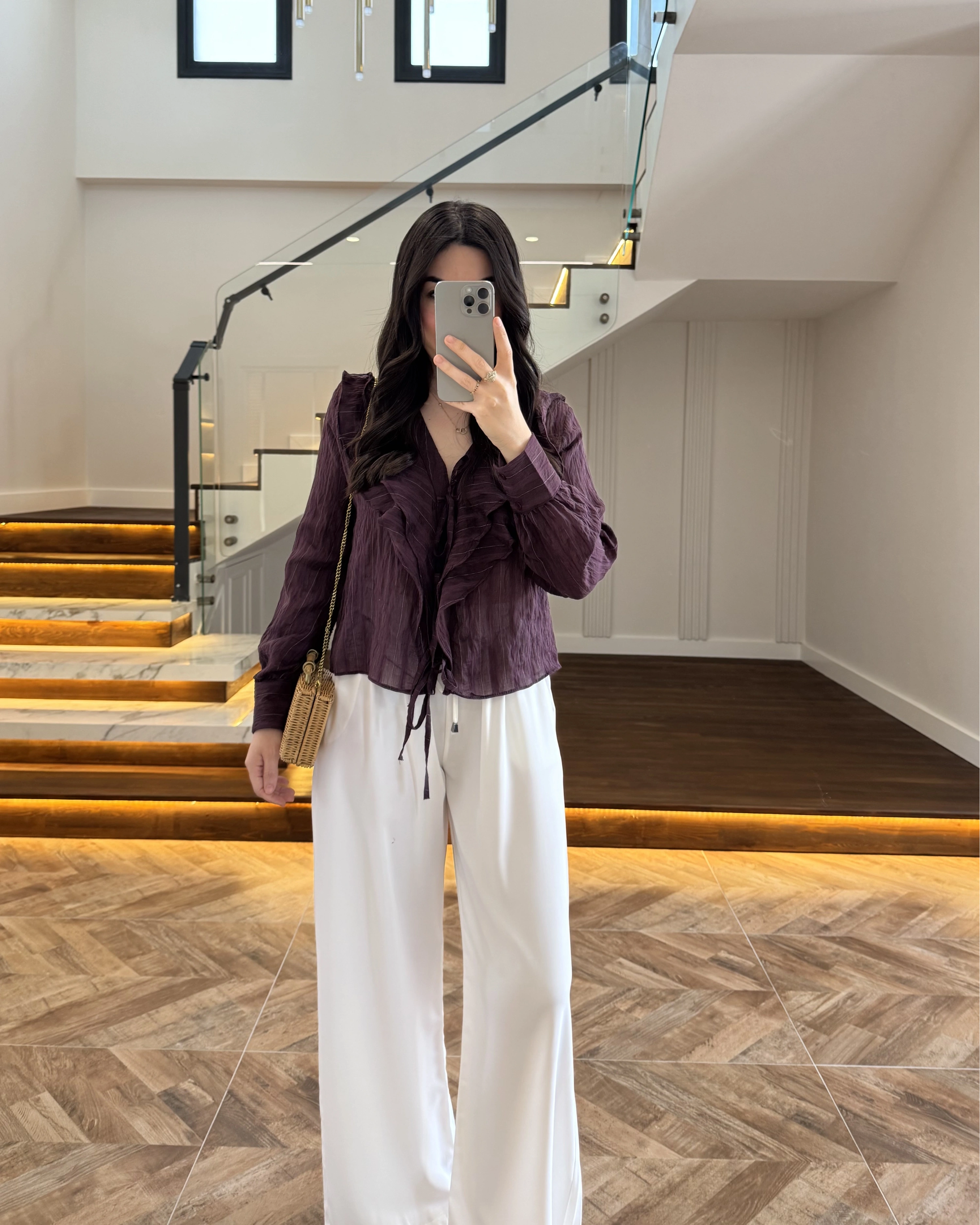 MÜRDÜM ÖNÜ FIRFIR BAĞLAMA DETAYLI BLUZ-1069