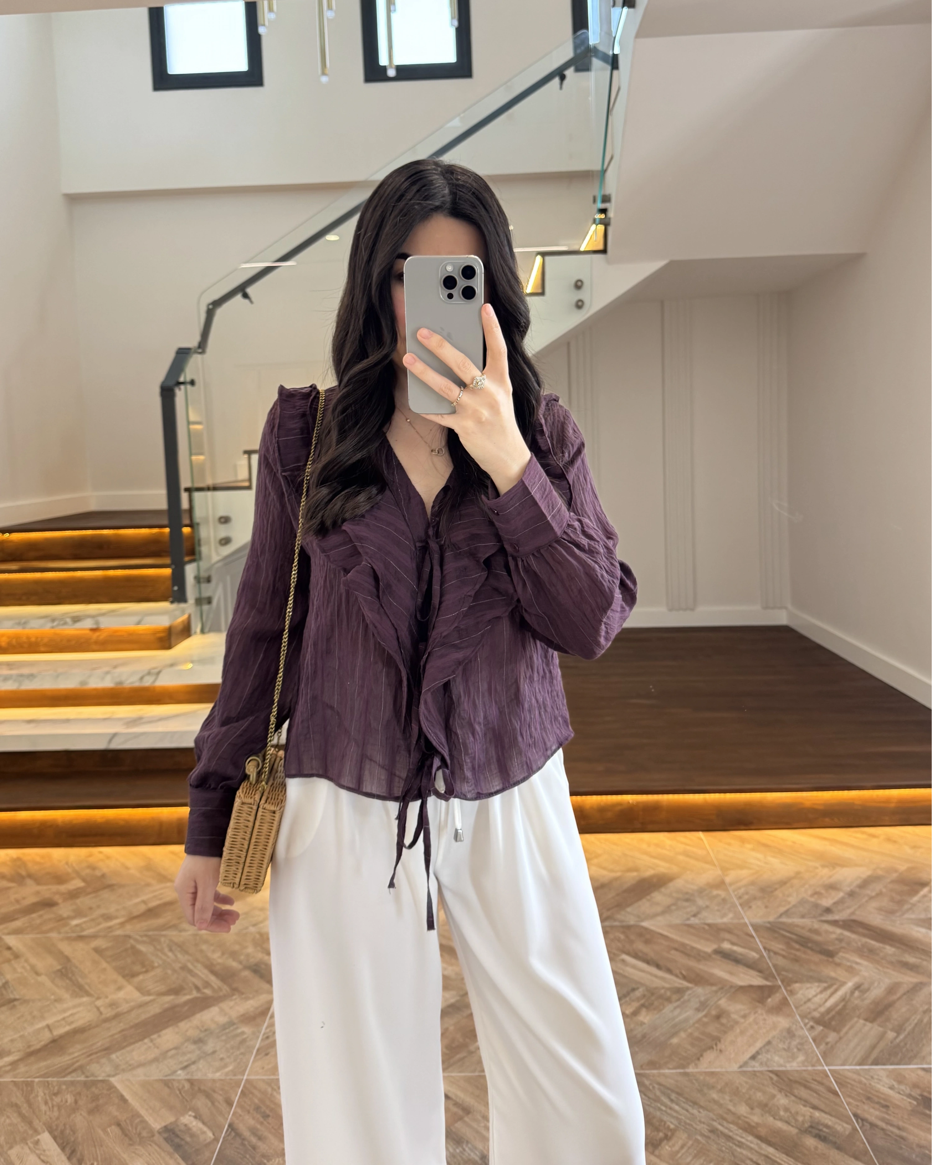 MÜRDÜM ÖNÜ FIRFIR BAĞLAMA DETAYLI BLUZ-1069