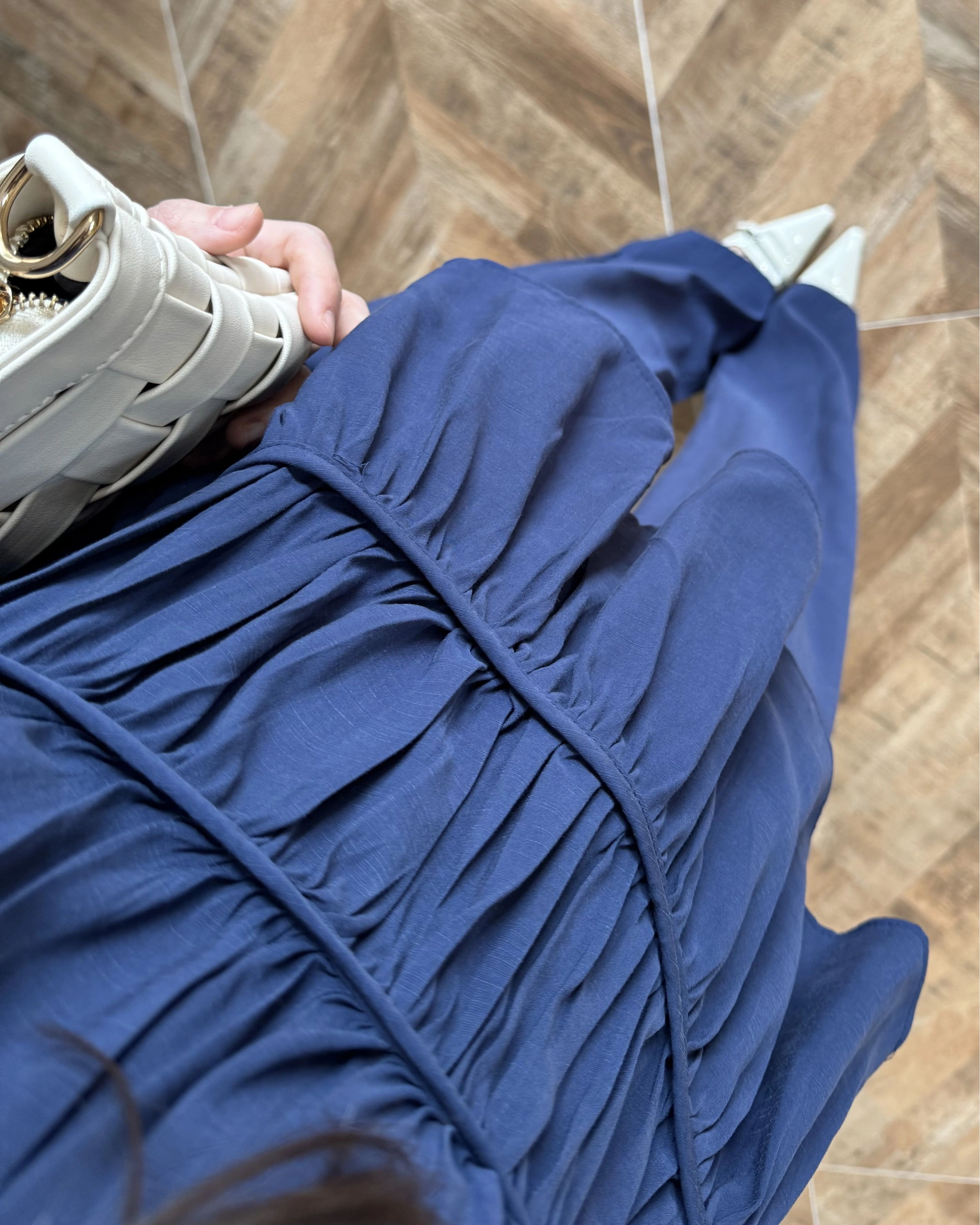 LACİVERT TENSEL NEVÜRLÜ BLUZ PANTOLON TAKIM-250483