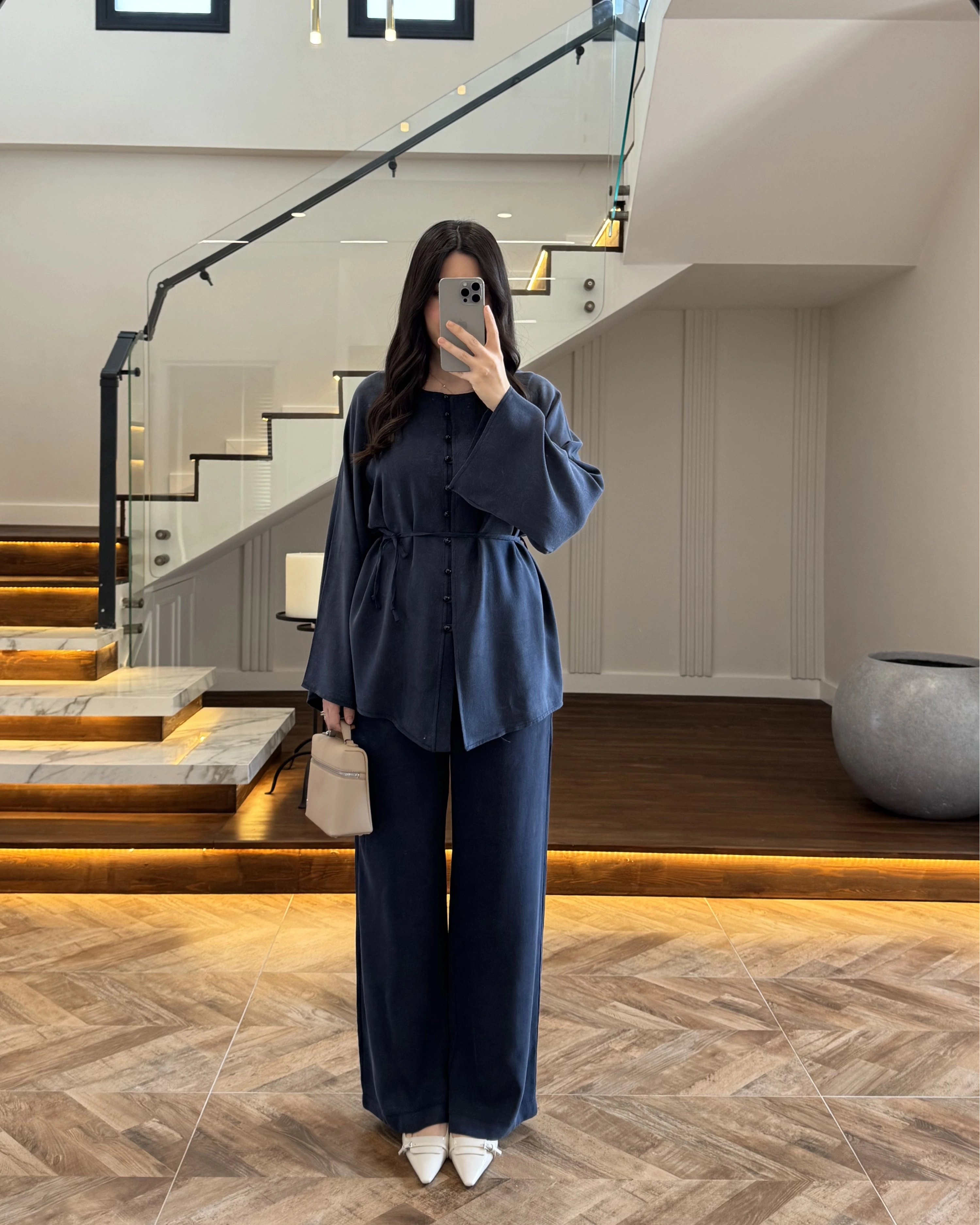 LACİVERT ÖNÜ DÜĞMELİ İTHAL TAKIM-9057