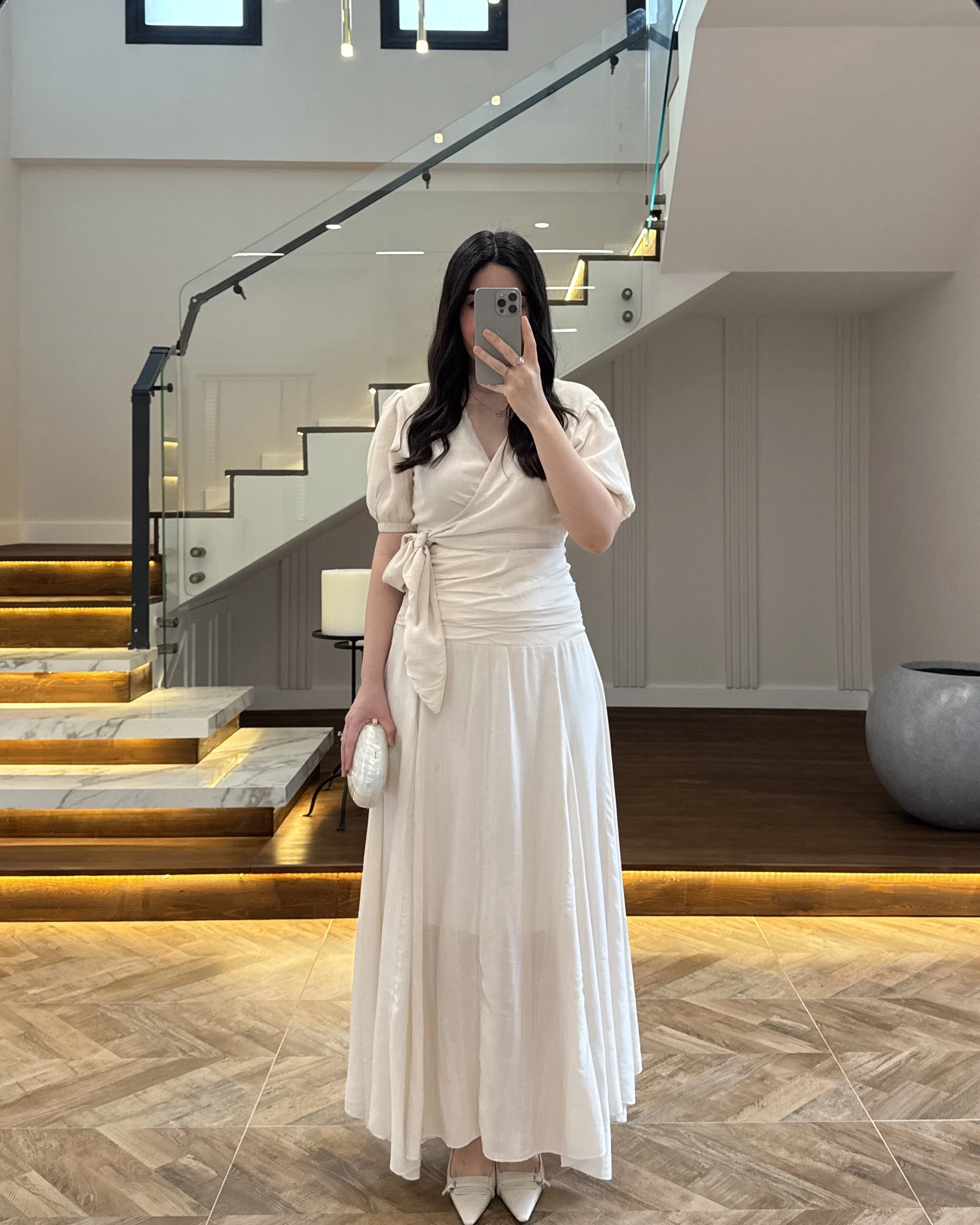 KRUVAZE BLUZ DRAPELİ ETEK TAKIM-260865