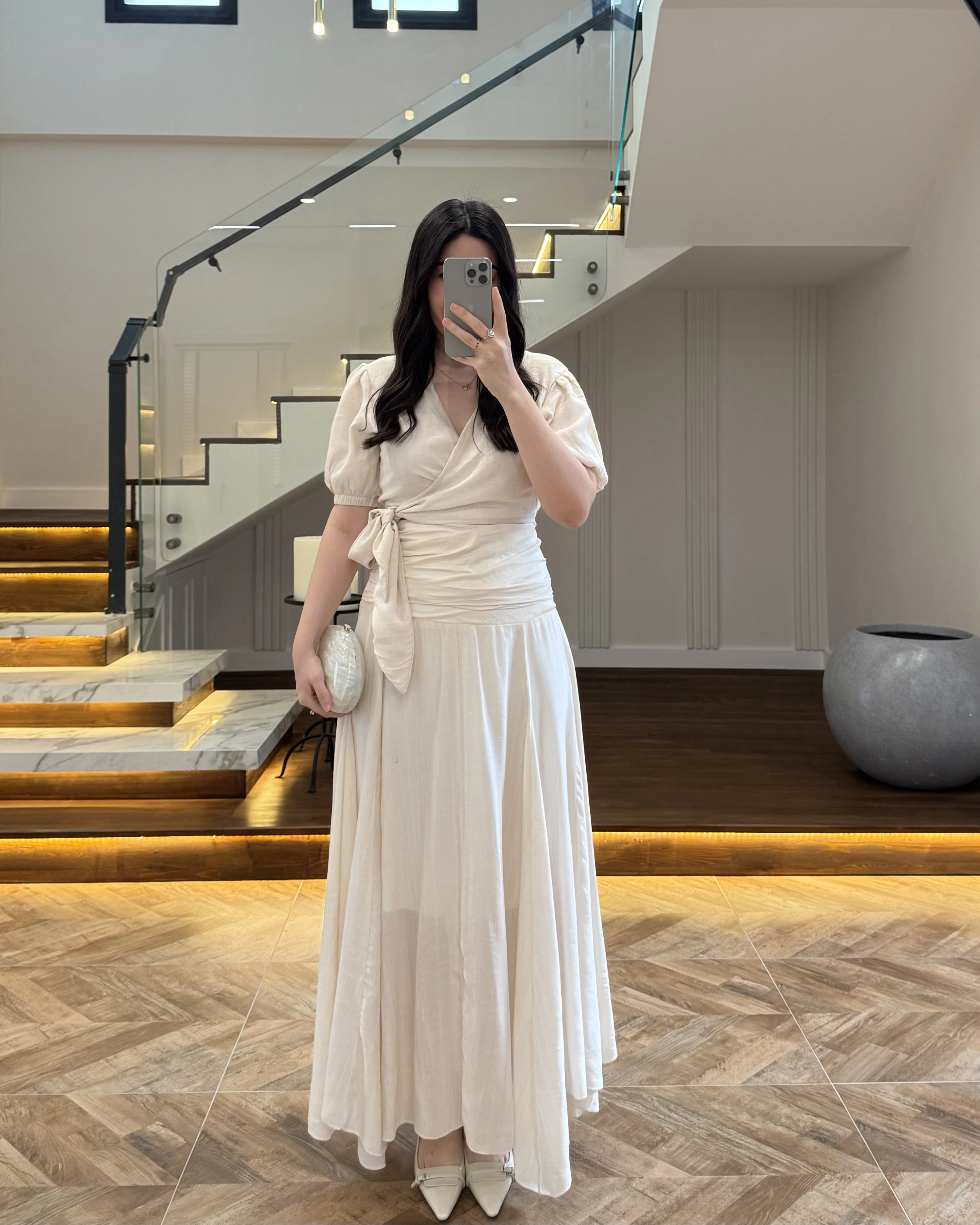 KRUVAZE BLUZ DRAPELİ ETEK TAKIM-260865