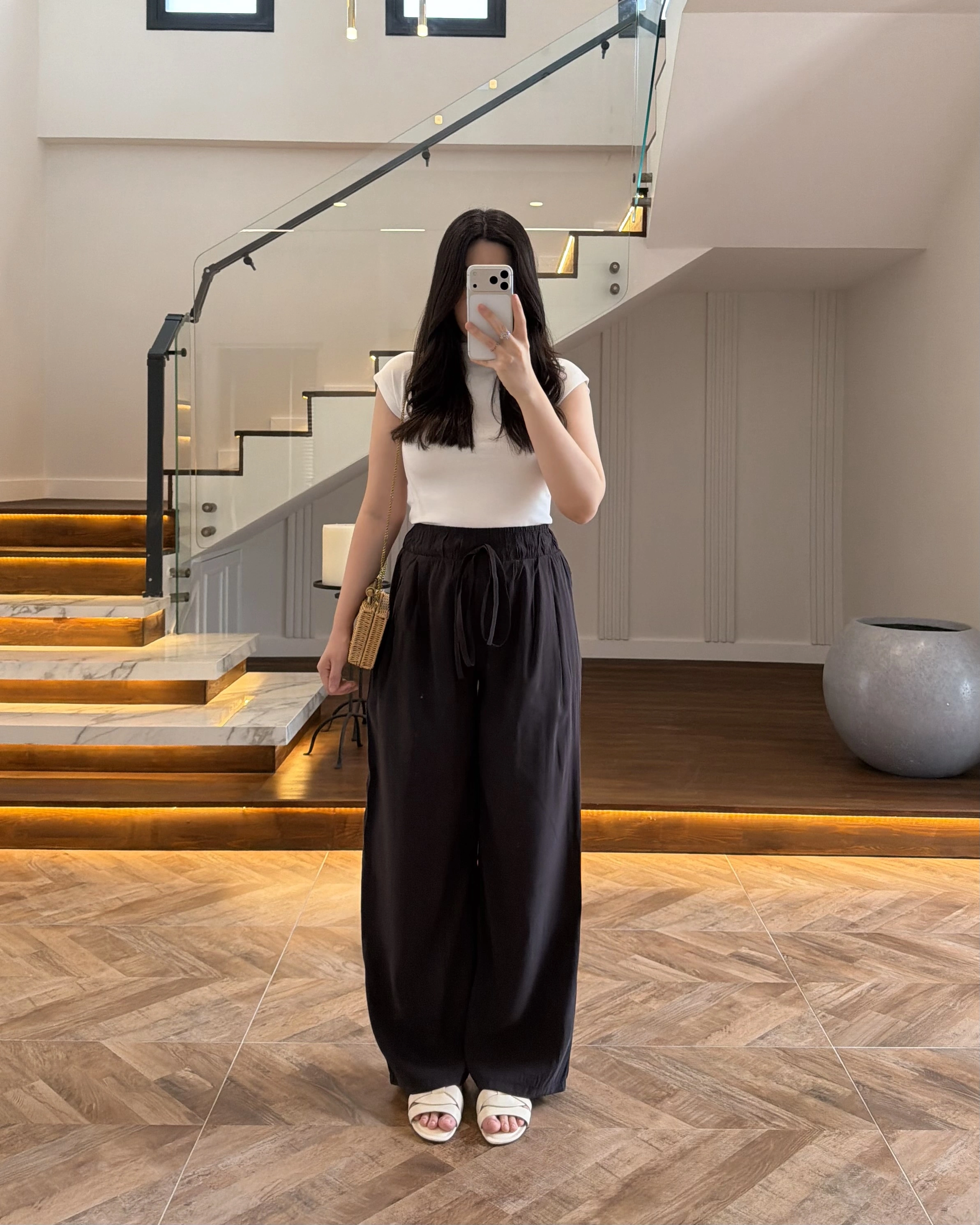 KAHVE YÜKSEK BEL MODAL PANTOLON -3720