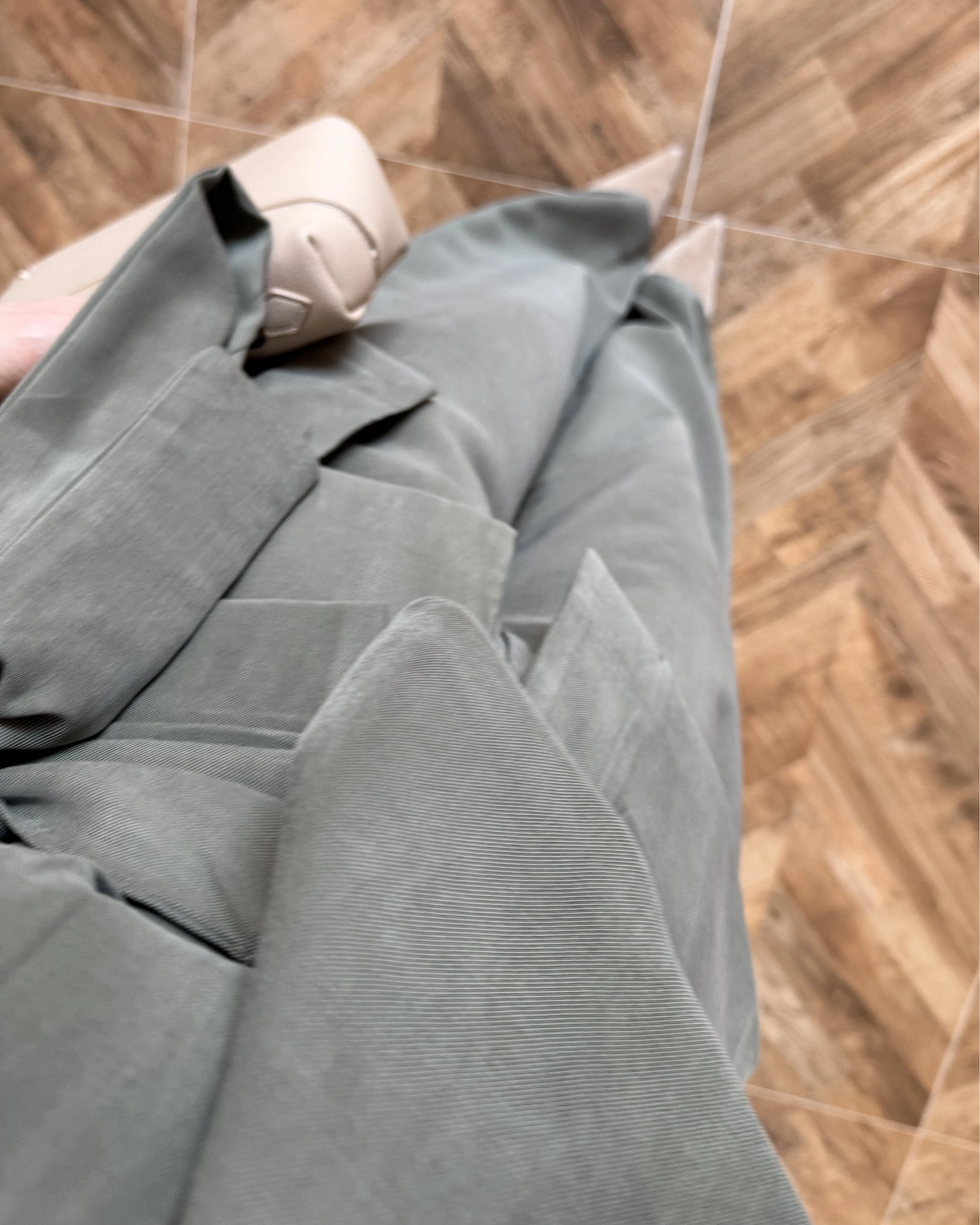 HAKİ BELİ KUŞAKLI YELEK PANTOLON TAKIM-580769