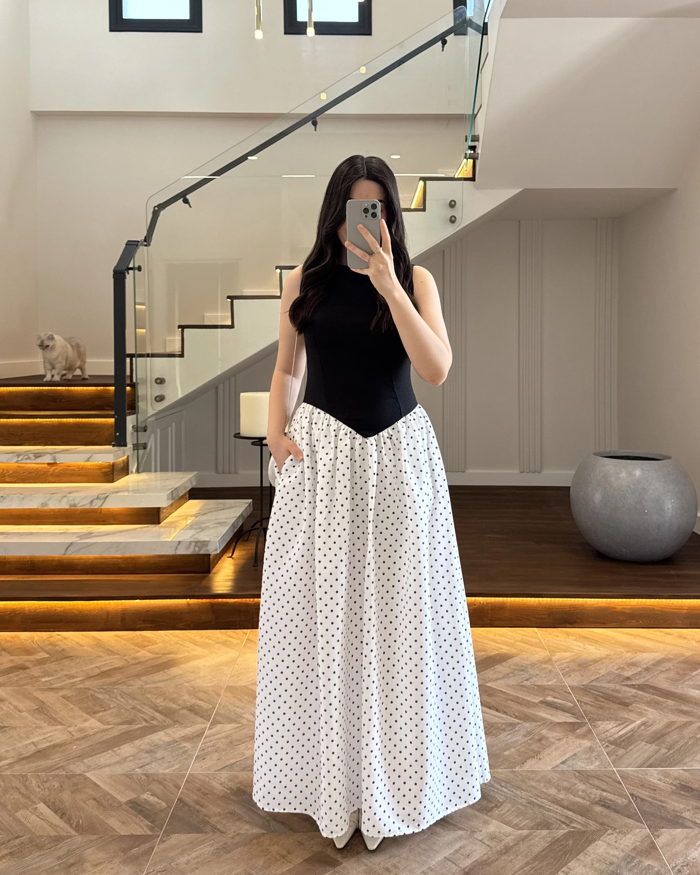 PUANTİYELİ BELDEN OTURAN ELBİSE-8707