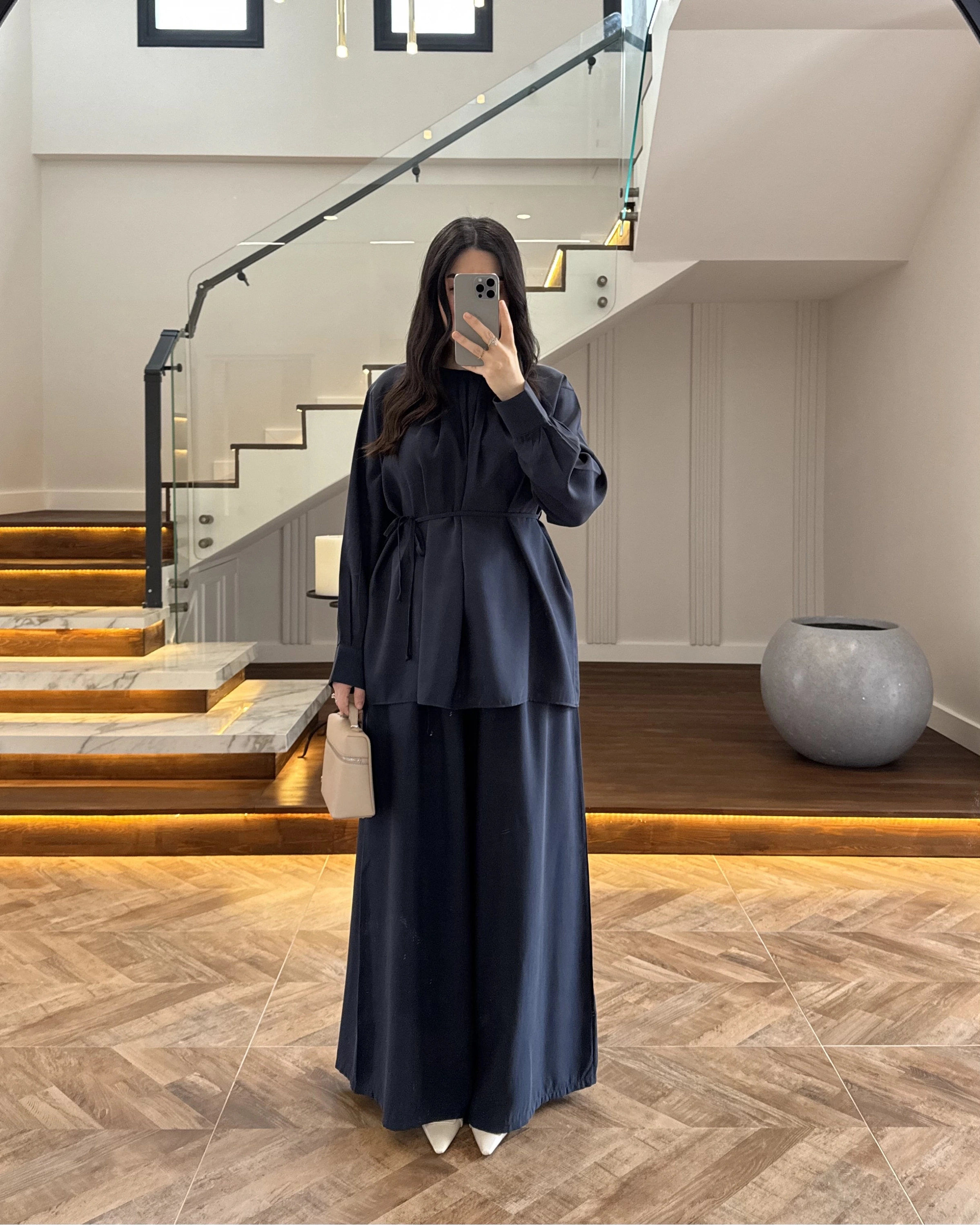 LACİVERT PİLELİ MODAL TAKIM-9093