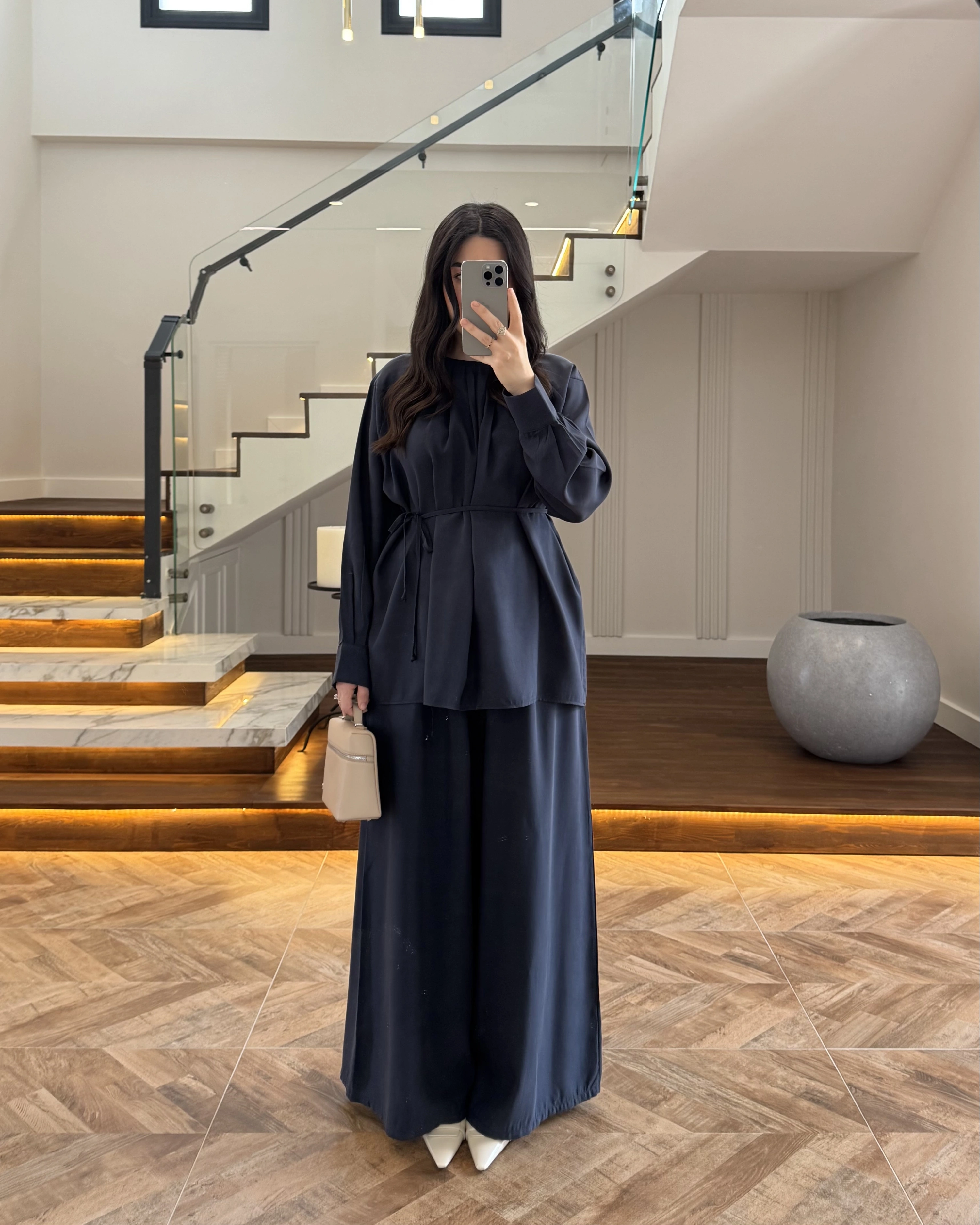 LACİVERT PİLELİ MODAL TAKIM-9093