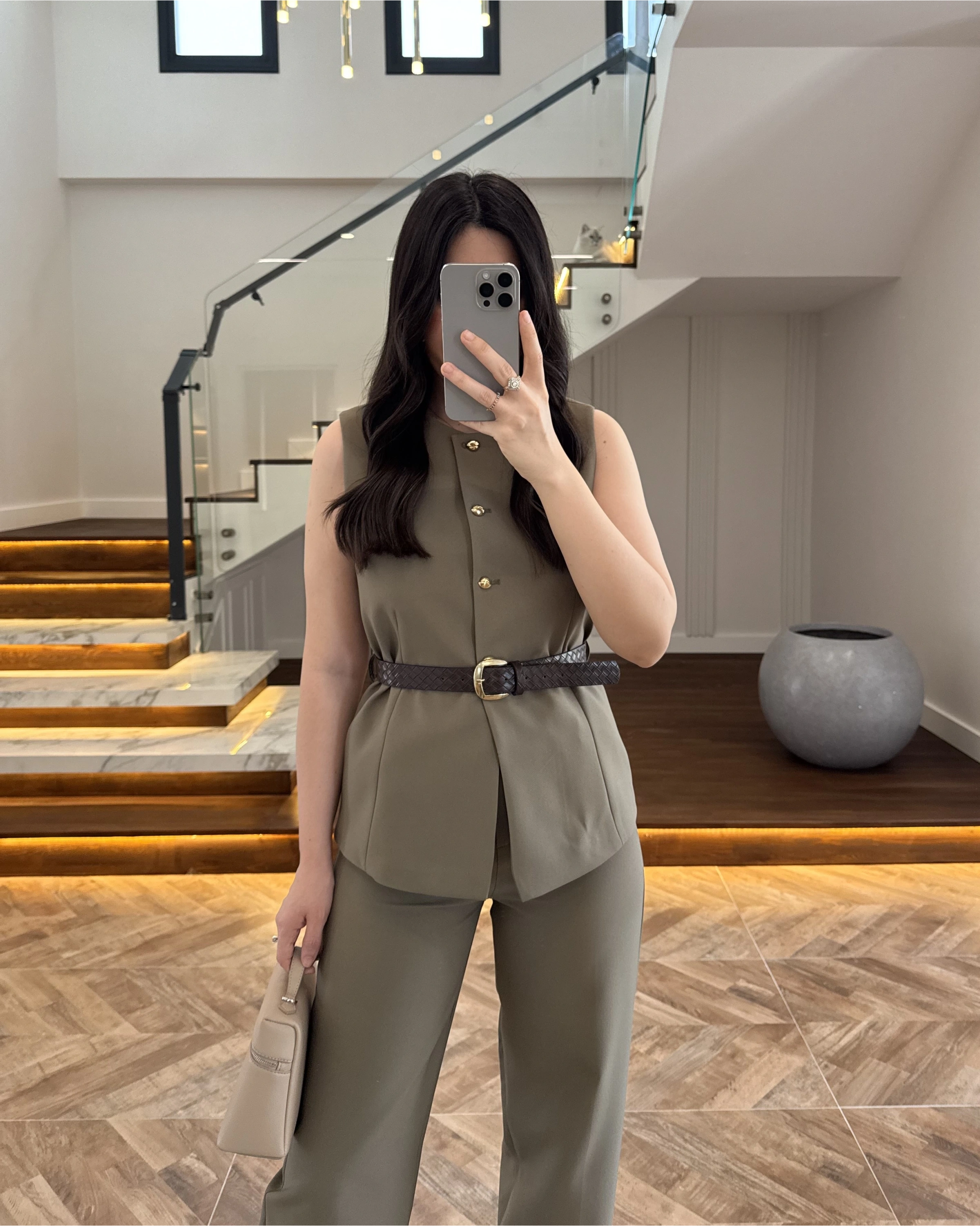 HAKİ YELEK İSPNYL PAÇA PANTOLON TAKIM- 8891