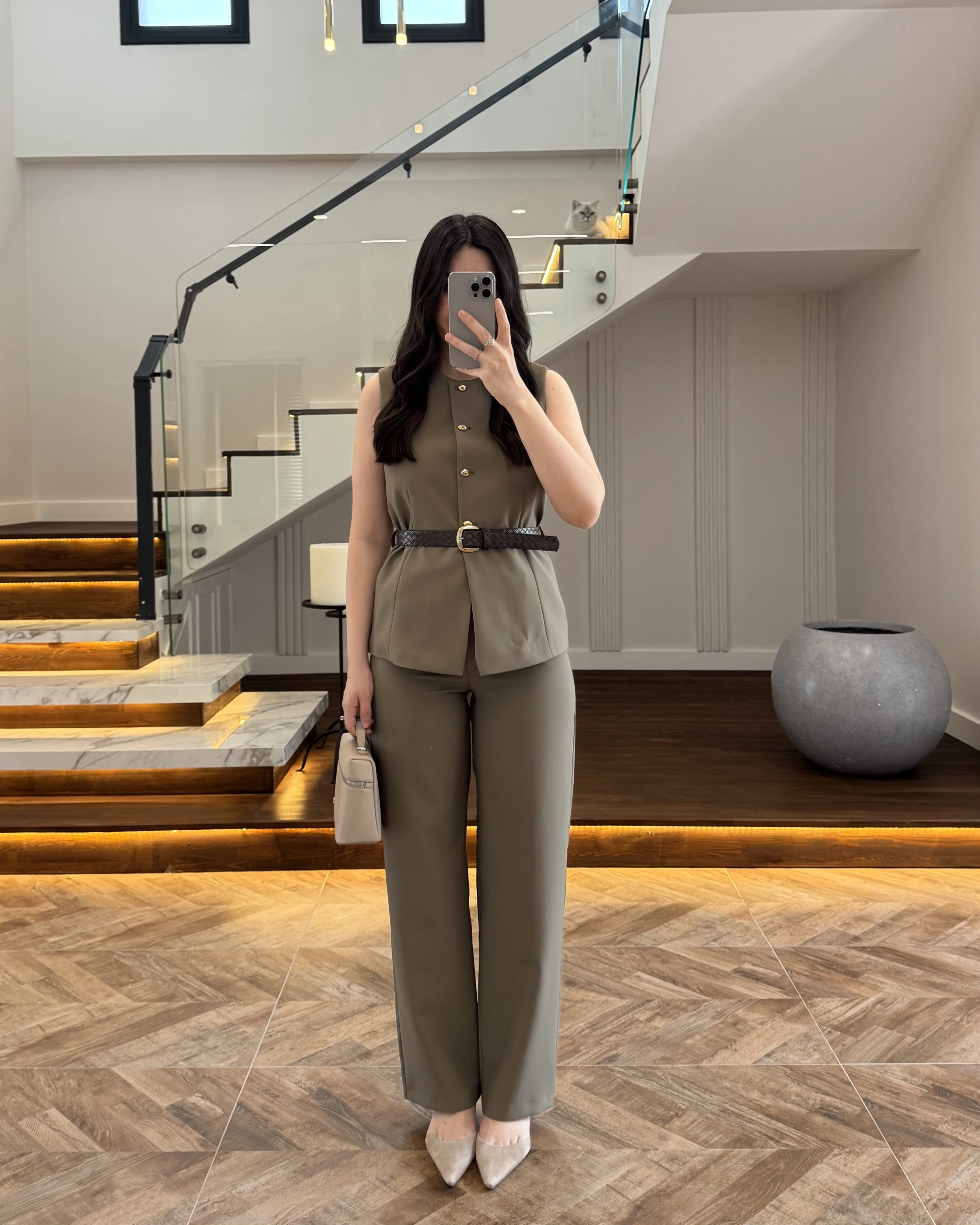 HAKİ YELEK İSPNYL PAÇA PANTOLON TAKIM- 8891