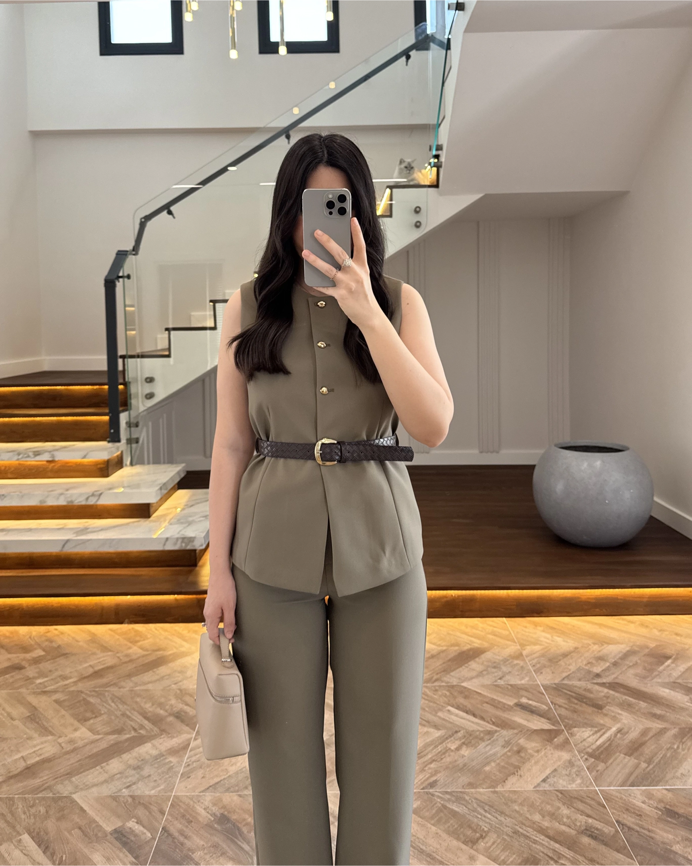 HAKİ YELEK İSPNYL PAÇA PANTOLON TAKIM- 8891