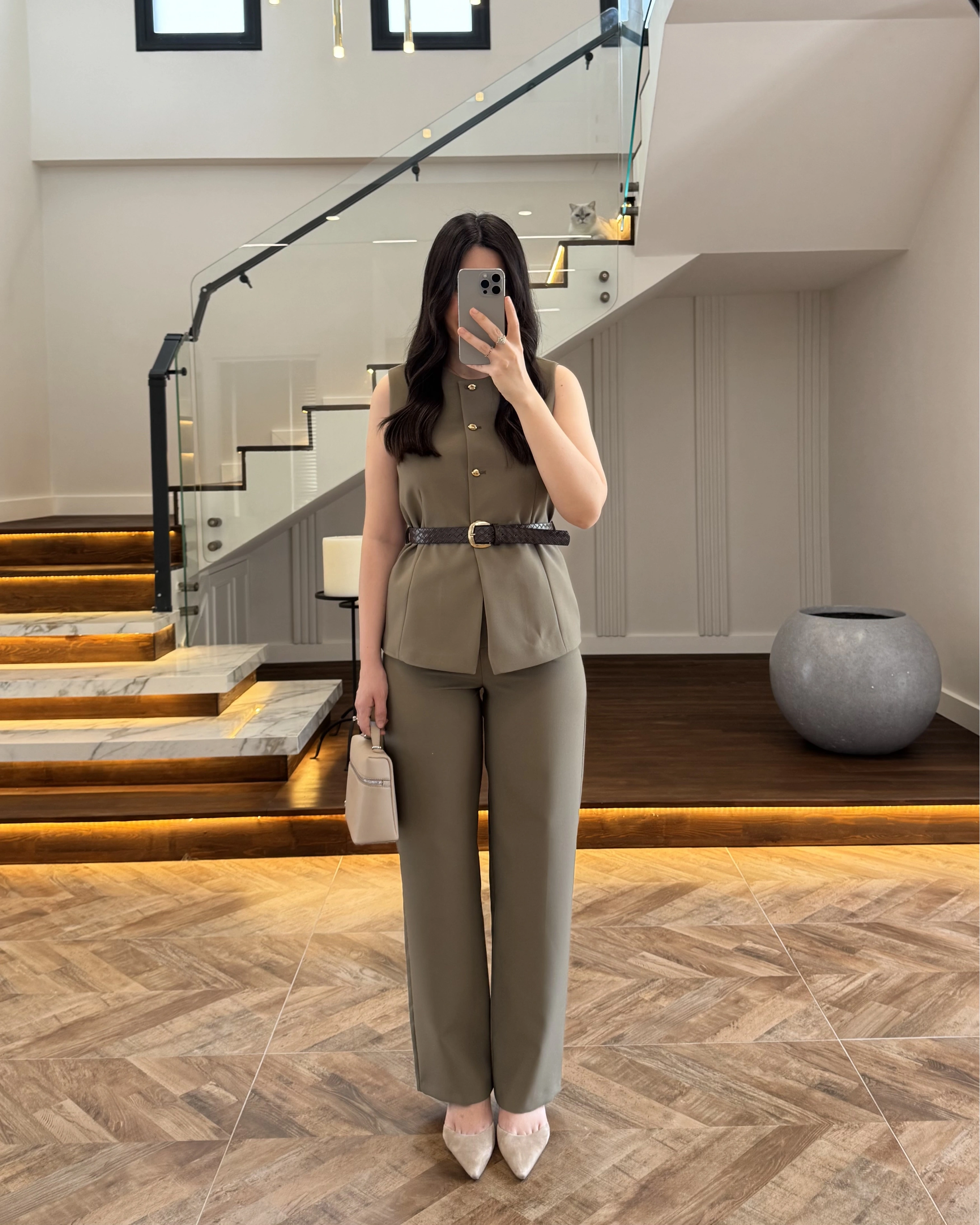 HAKİ YELEK İSPNYL PAÇA PANTOLON TAKIM- 8891
