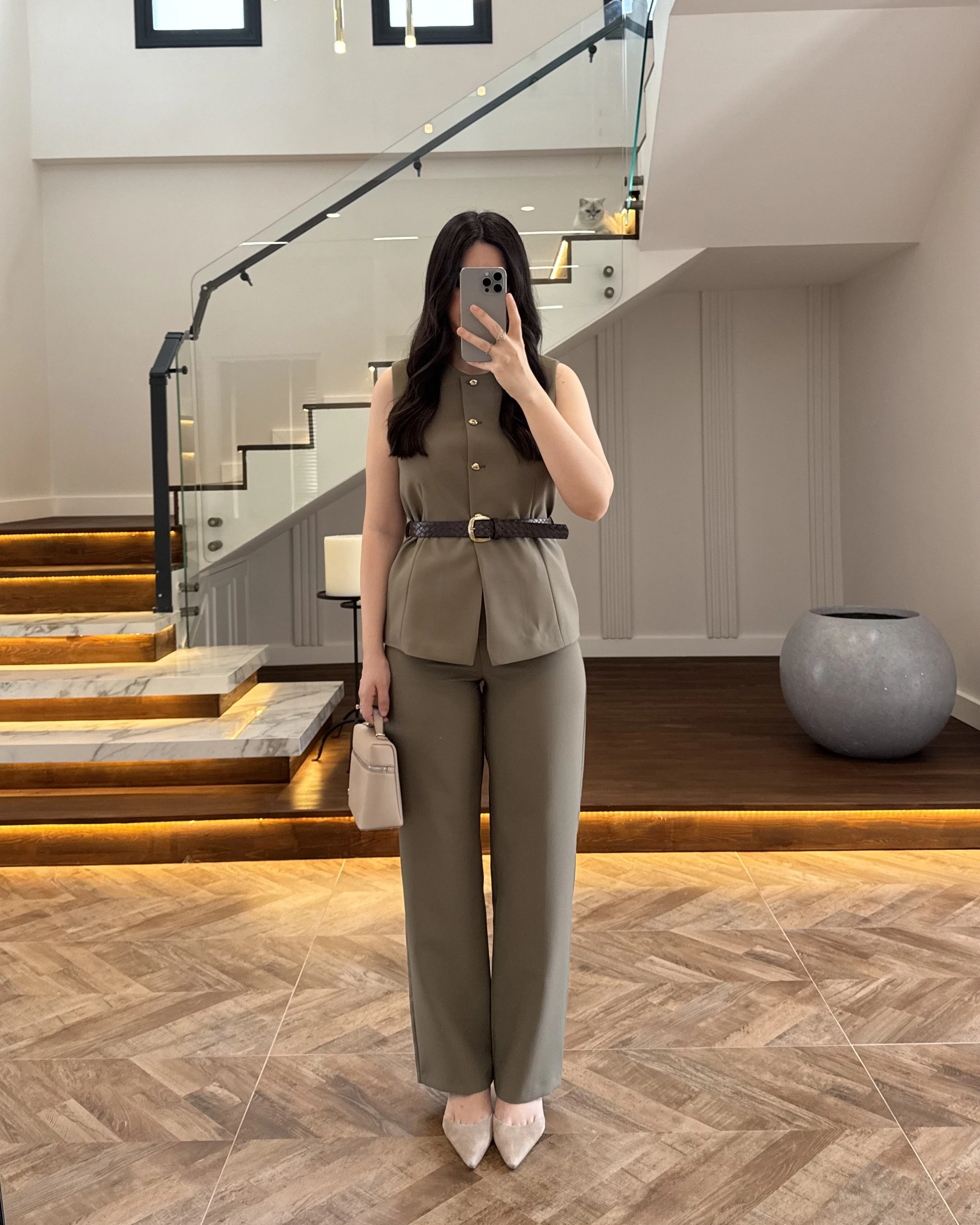 HAKİ YELEK İSPNYL PAÇA PANTOLON TAKIM- 8891