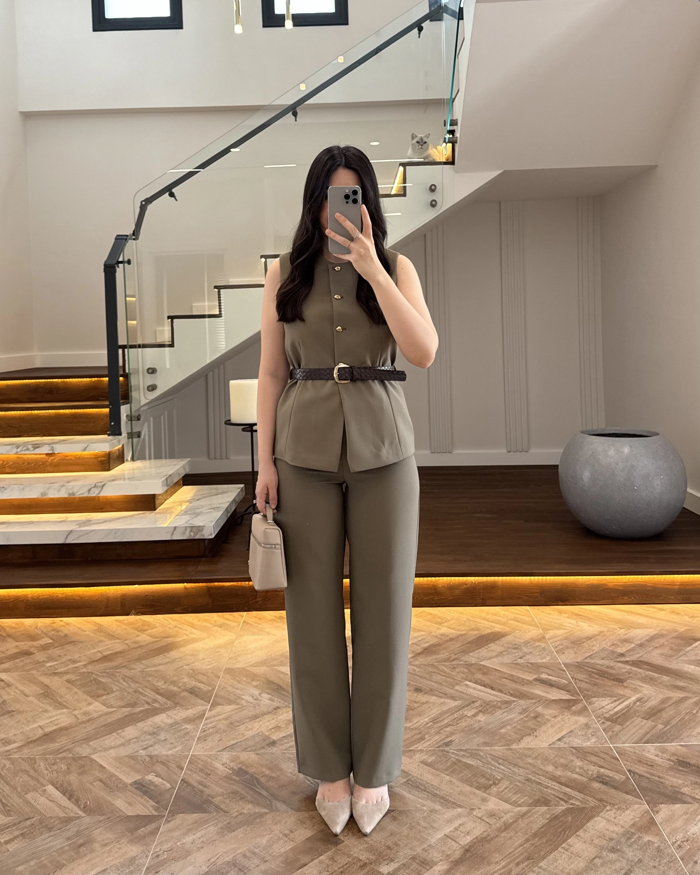 HAKİ YELEK İSPNYL PAÇA PANTOLON TAKIM- 8891