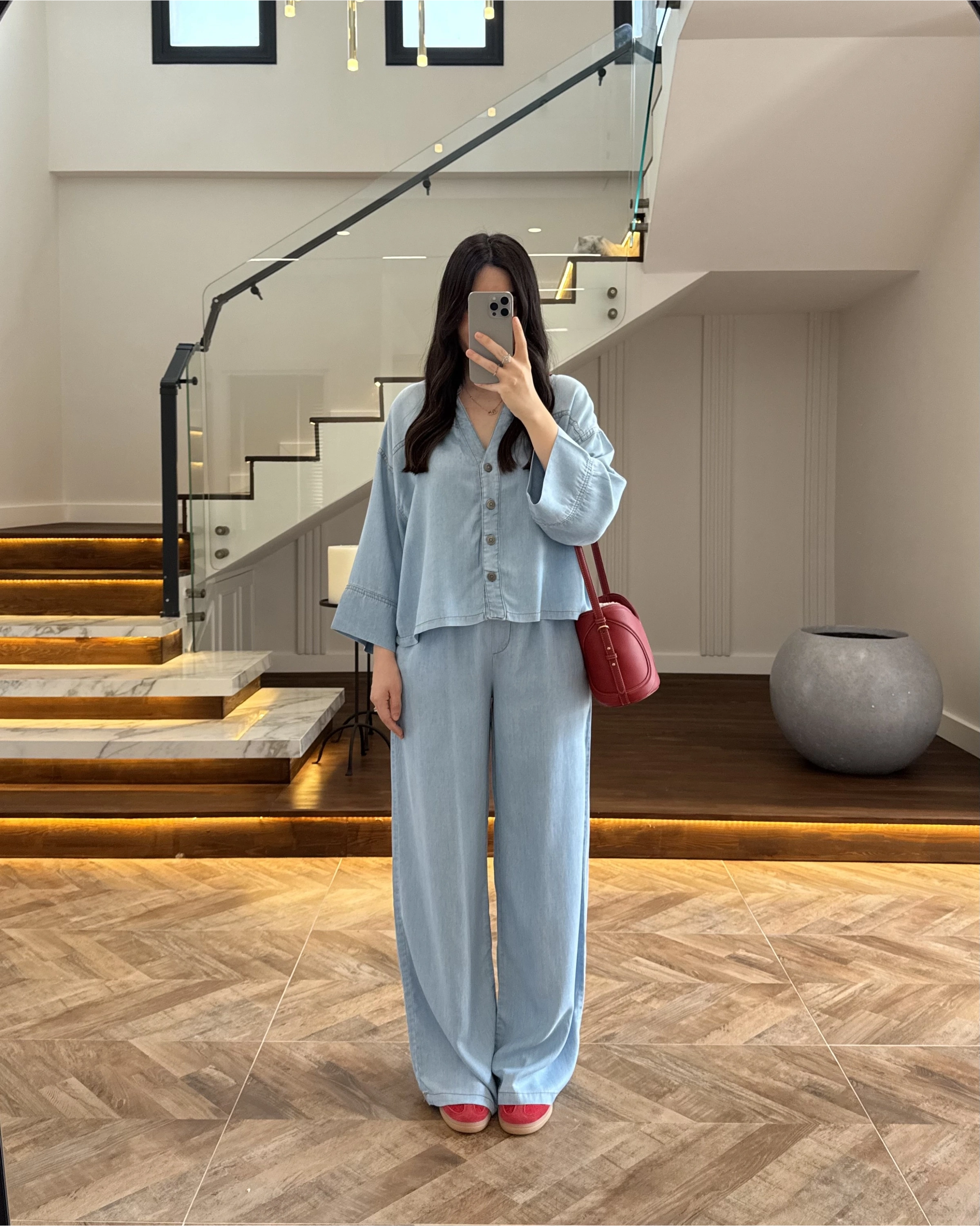 BUZ MAVİ YIKAMALI TENSEL TAKIM -37341