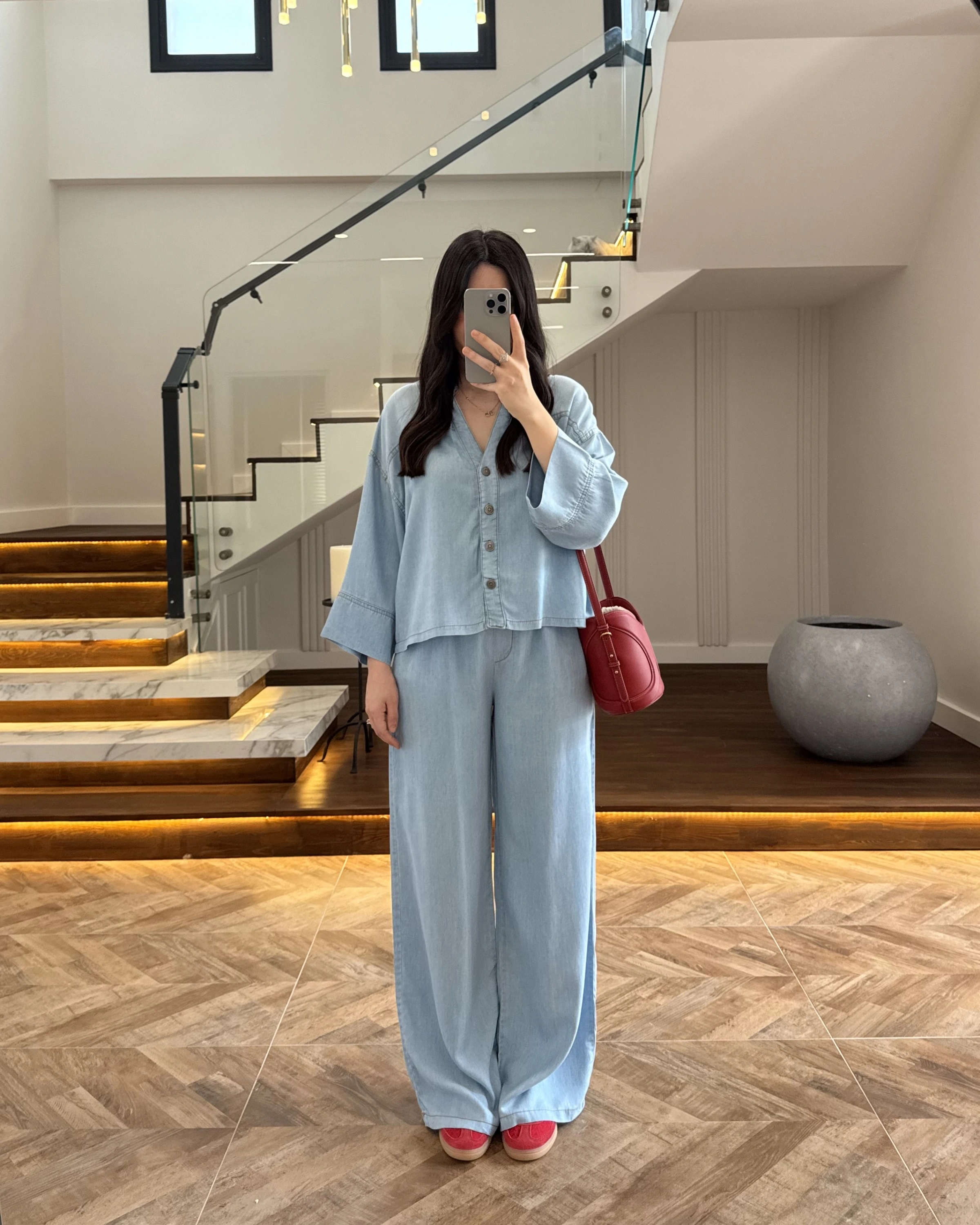 BUZ MAVİ YIKAMALI TENSEL TAKIM -37341