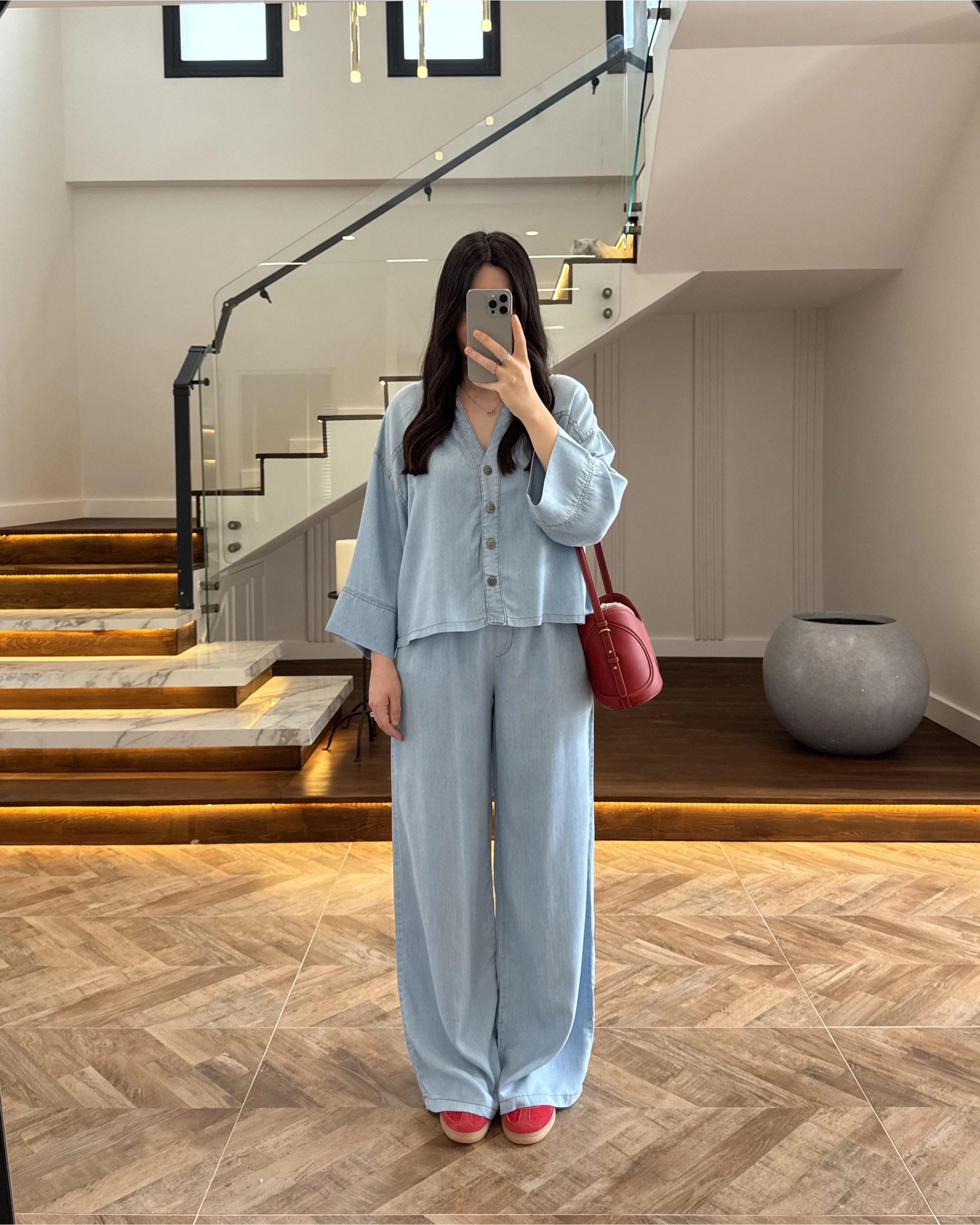 BUZ MAVİ YIKAMALI TENSEL TAKIM -37341