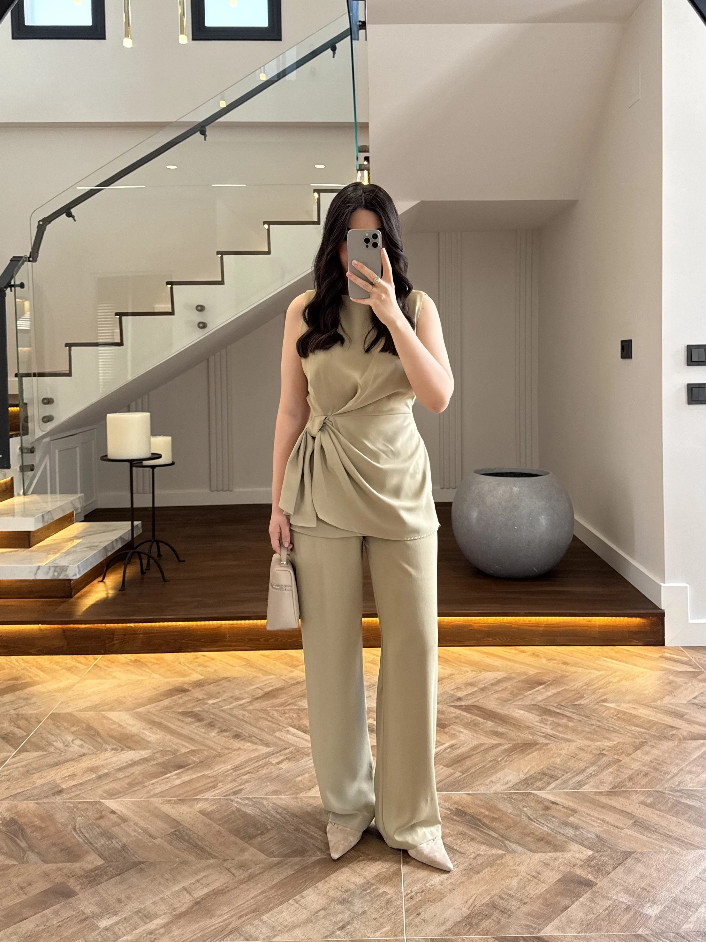 TASARIM BLUZ PANTOLON TAKIM MİNT-9083