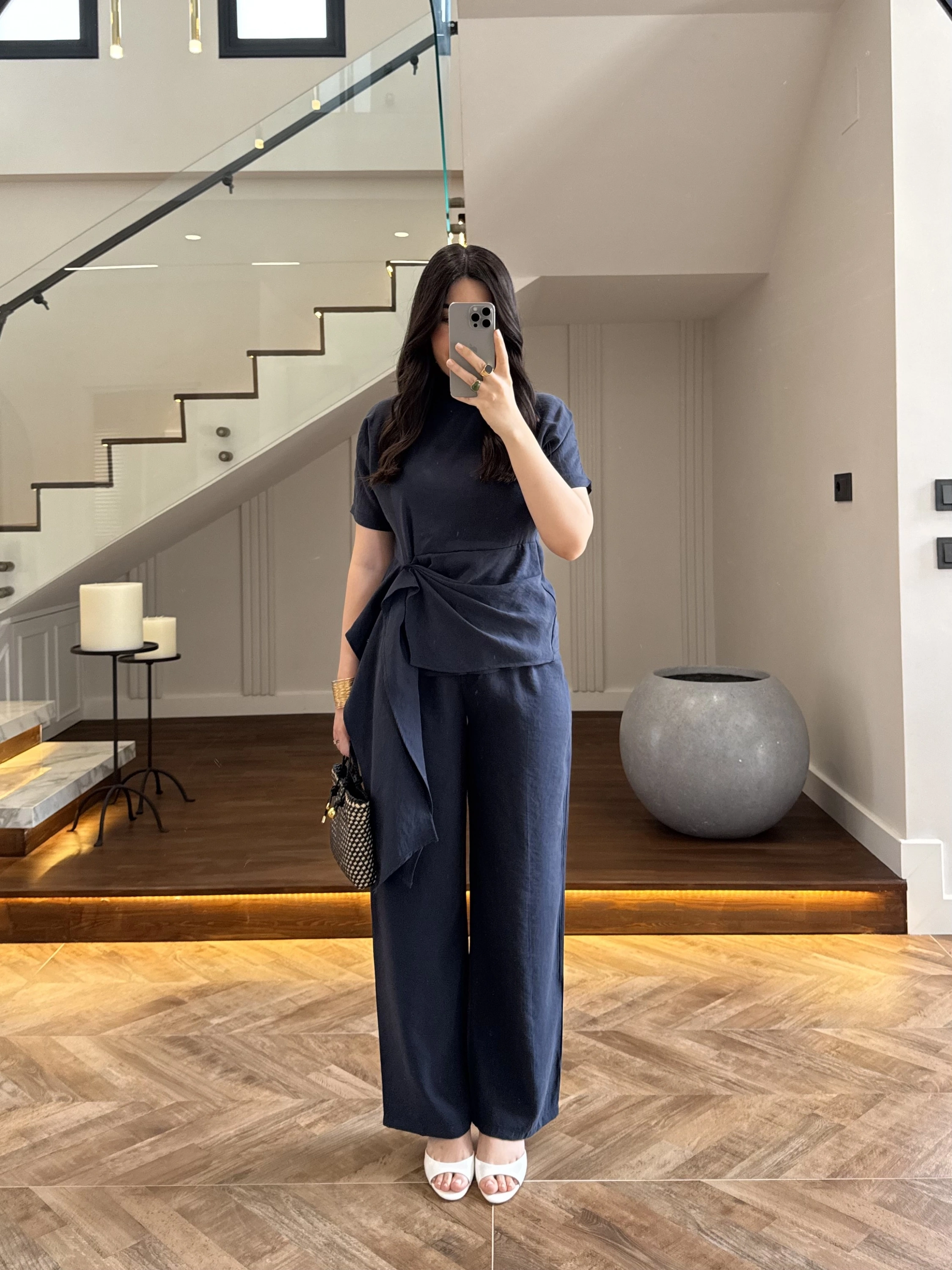 LACİVERT DİK YAKA TASARIM TAKIM-9154