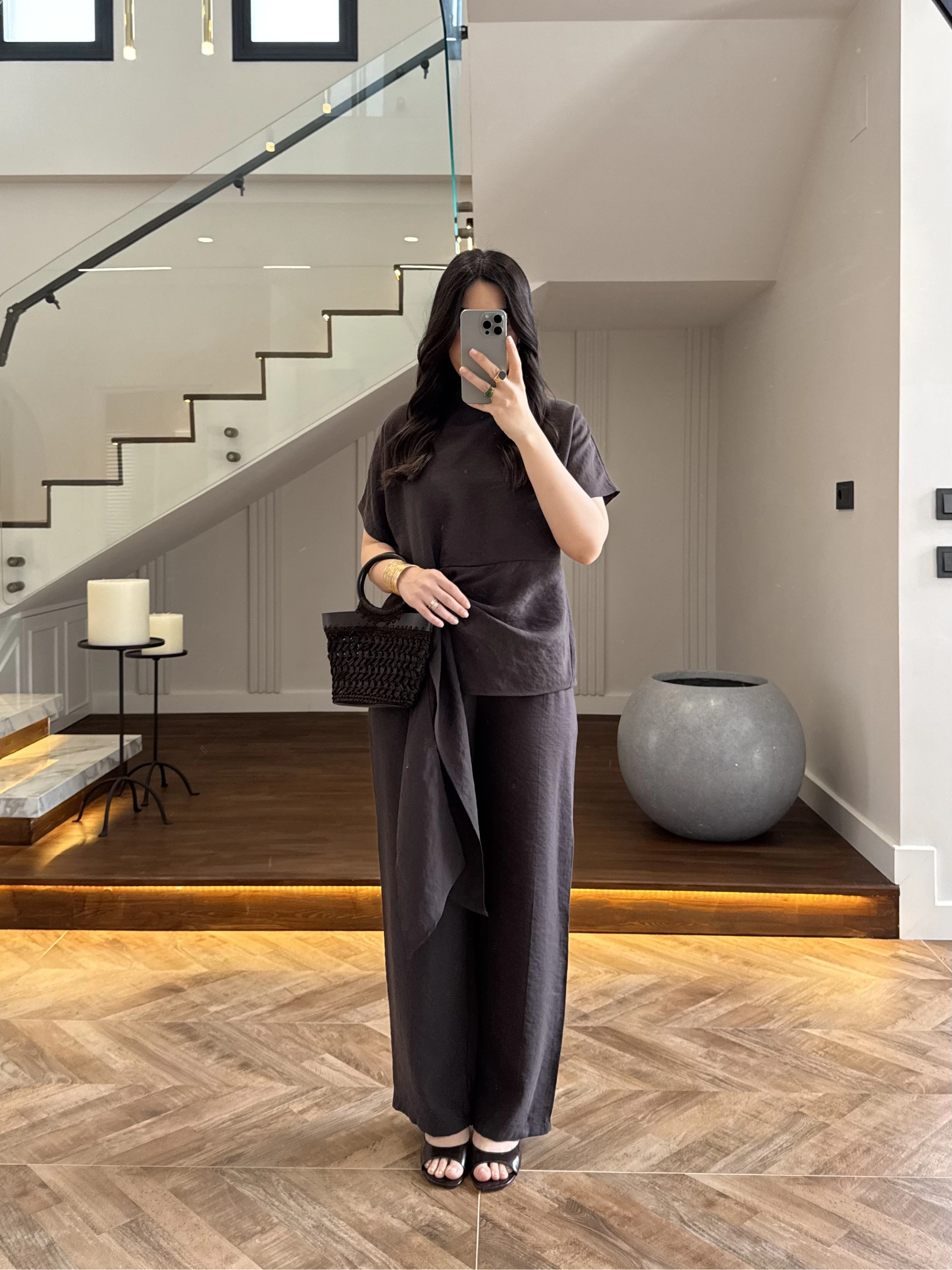 KAHVE DİK YAKA TASARIM TAKIM-9154
