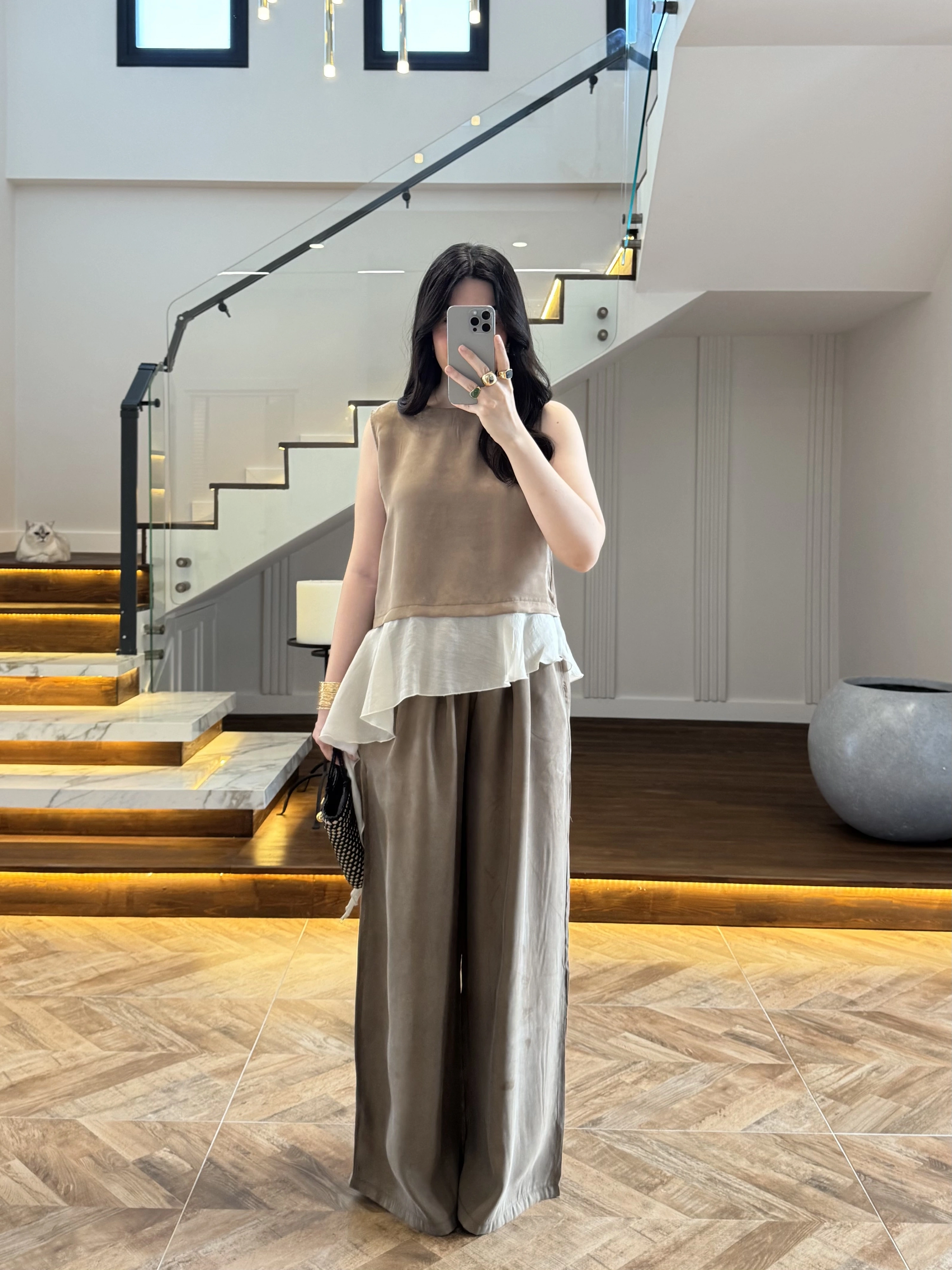 BRONZ GARNİLİ BLUZ PANTOLON TAKIM-51391