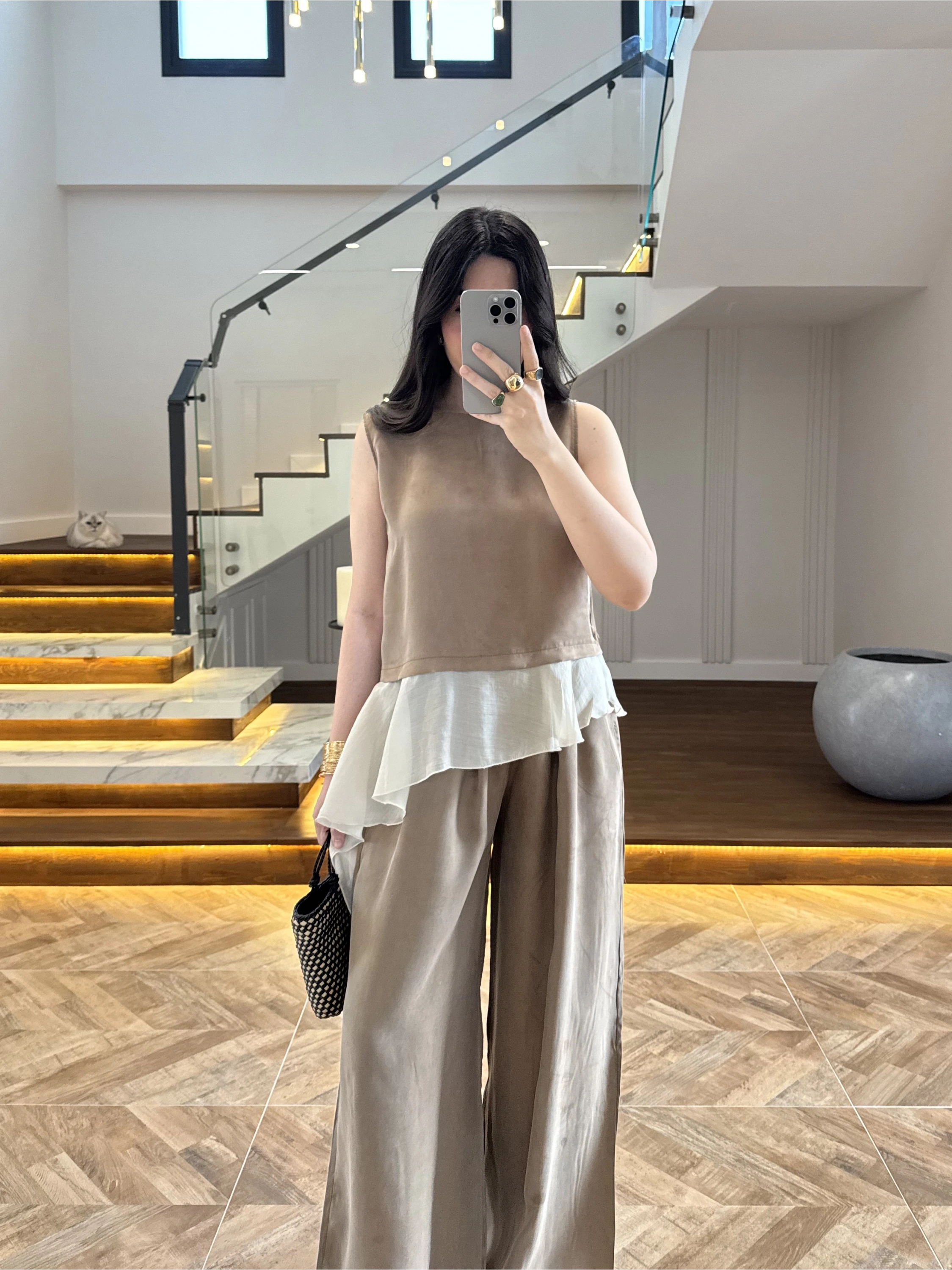 BRONZ GARNİLİ BLUZ PANTOLON TAKIM-51391