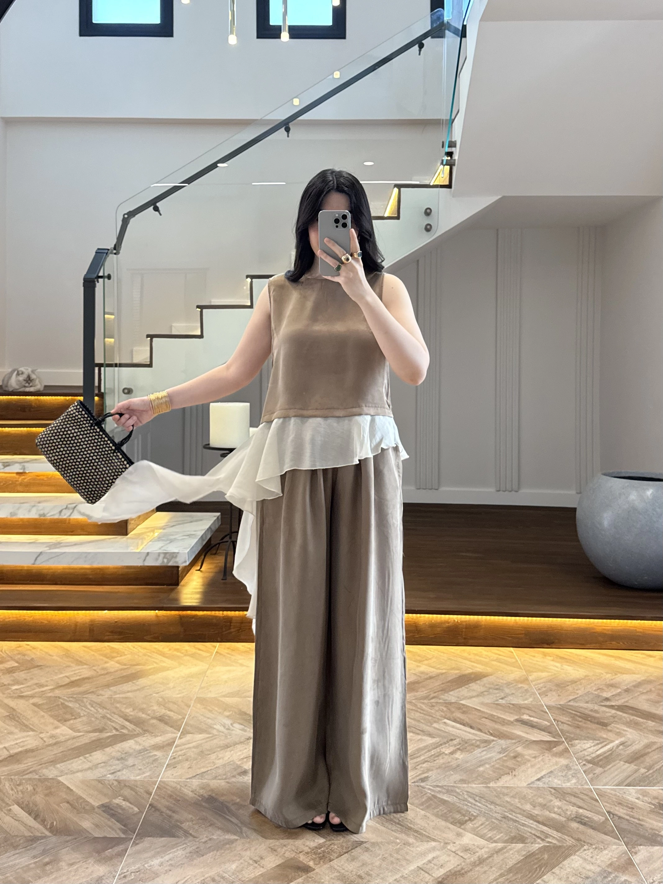BRONZ GARNİLİ BLUZ PANTOLON TAKIM-51391
