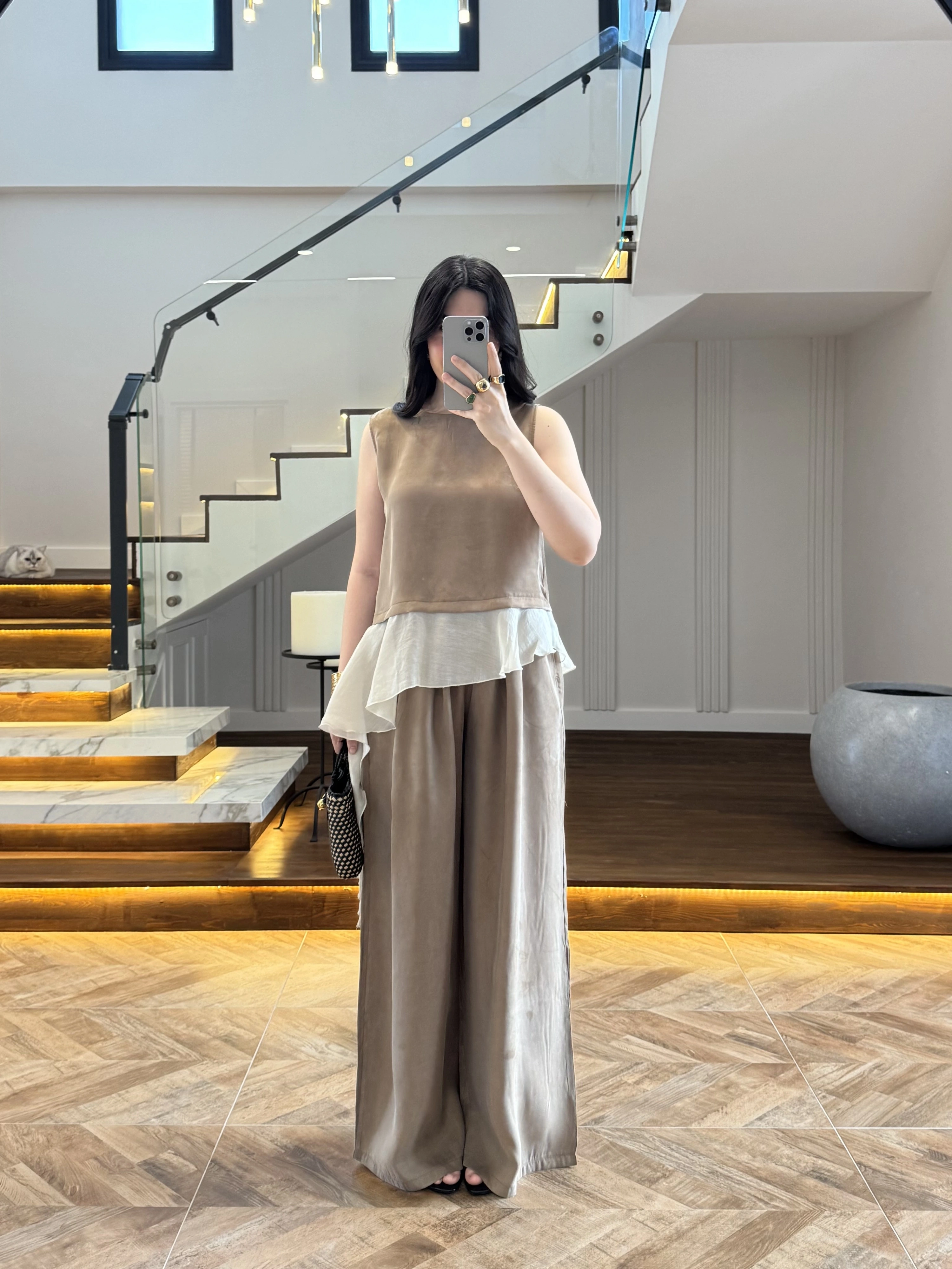 BRONZ GARNİLİ BLUZ PANTOLON TAKIM-51391
