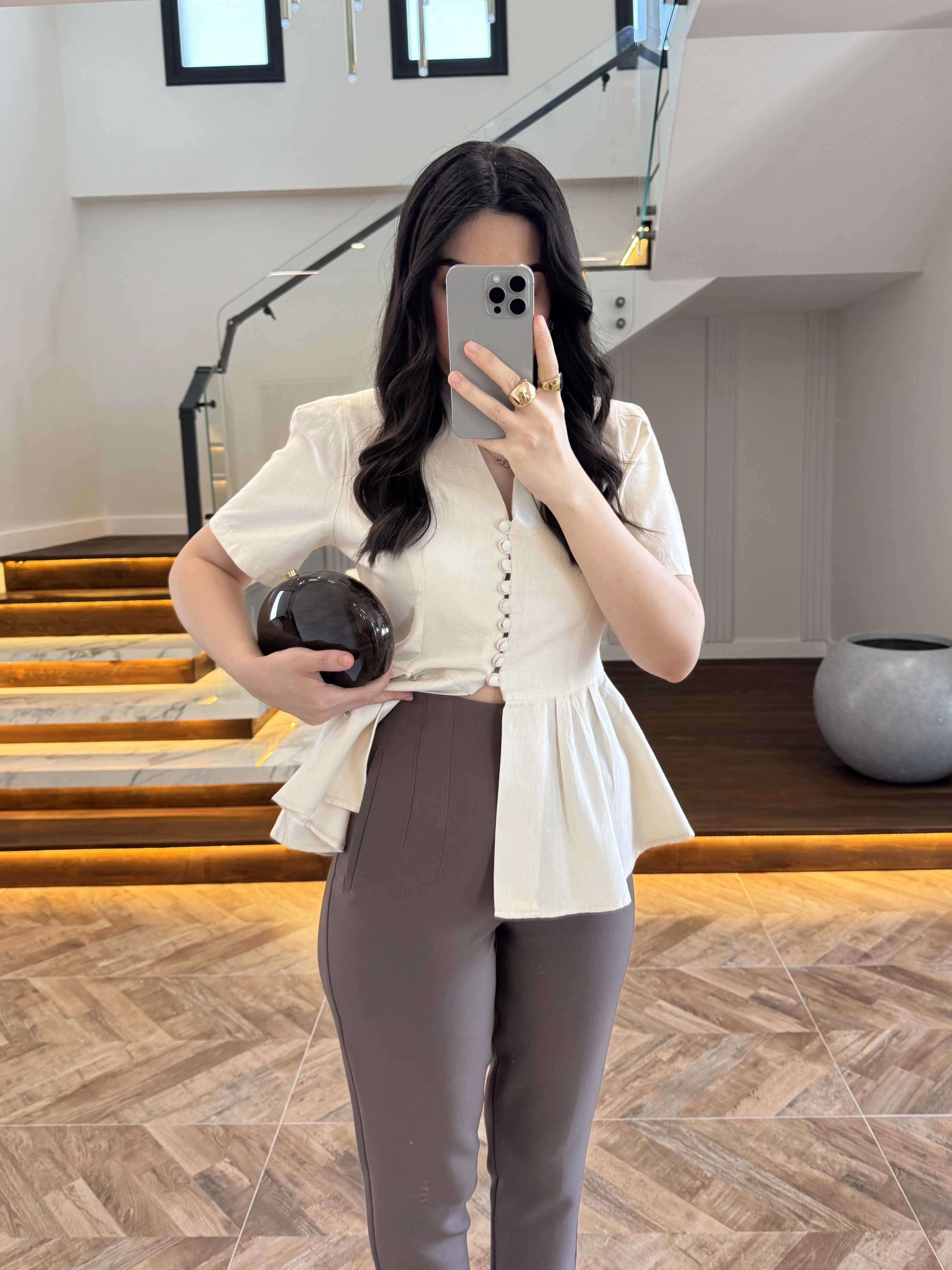 KAHVE PENSLİ HAVUÇ PANTOLON- 50109