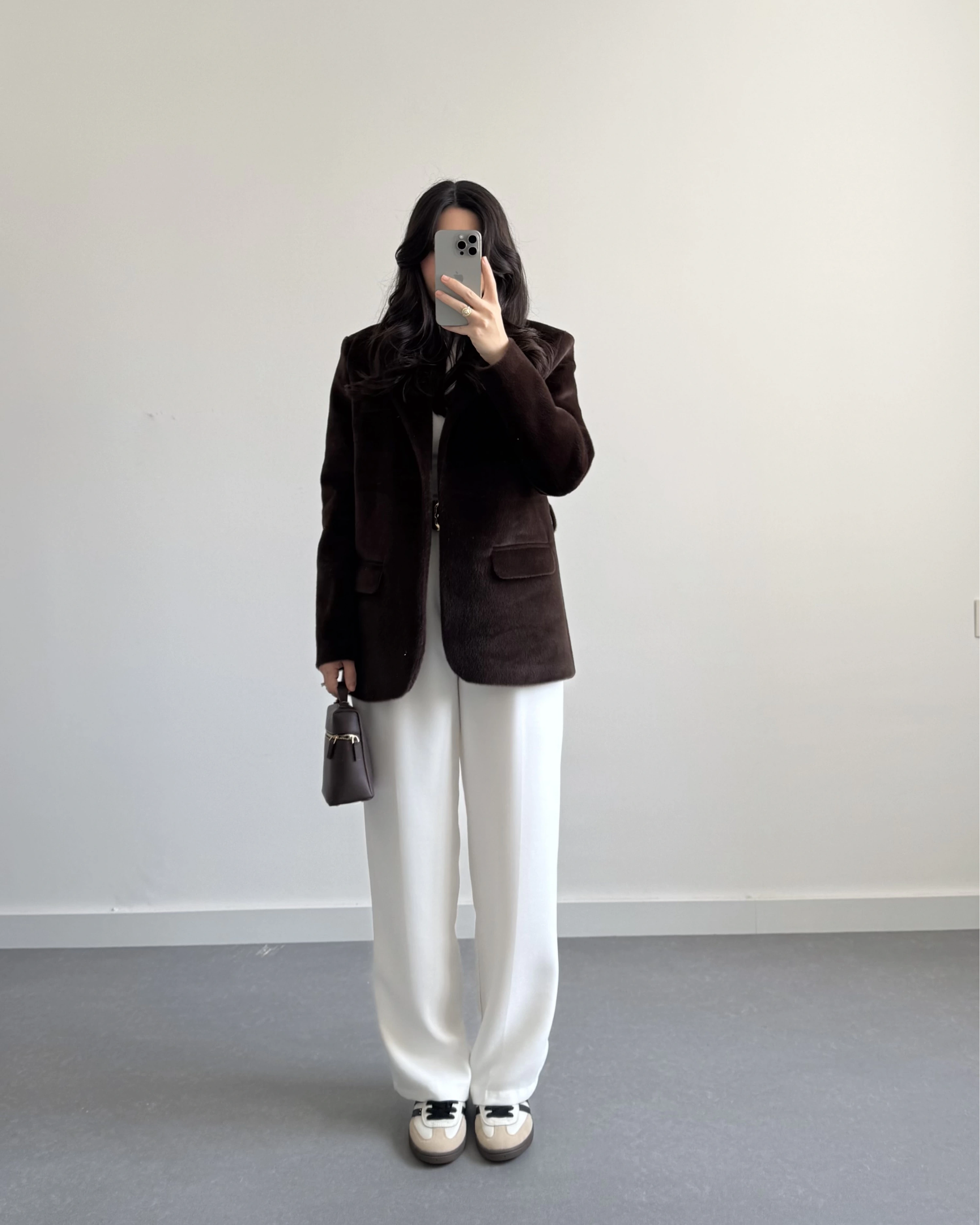 Acı Kahve Astarlı Kemerli Peluş Tüylü Ceket