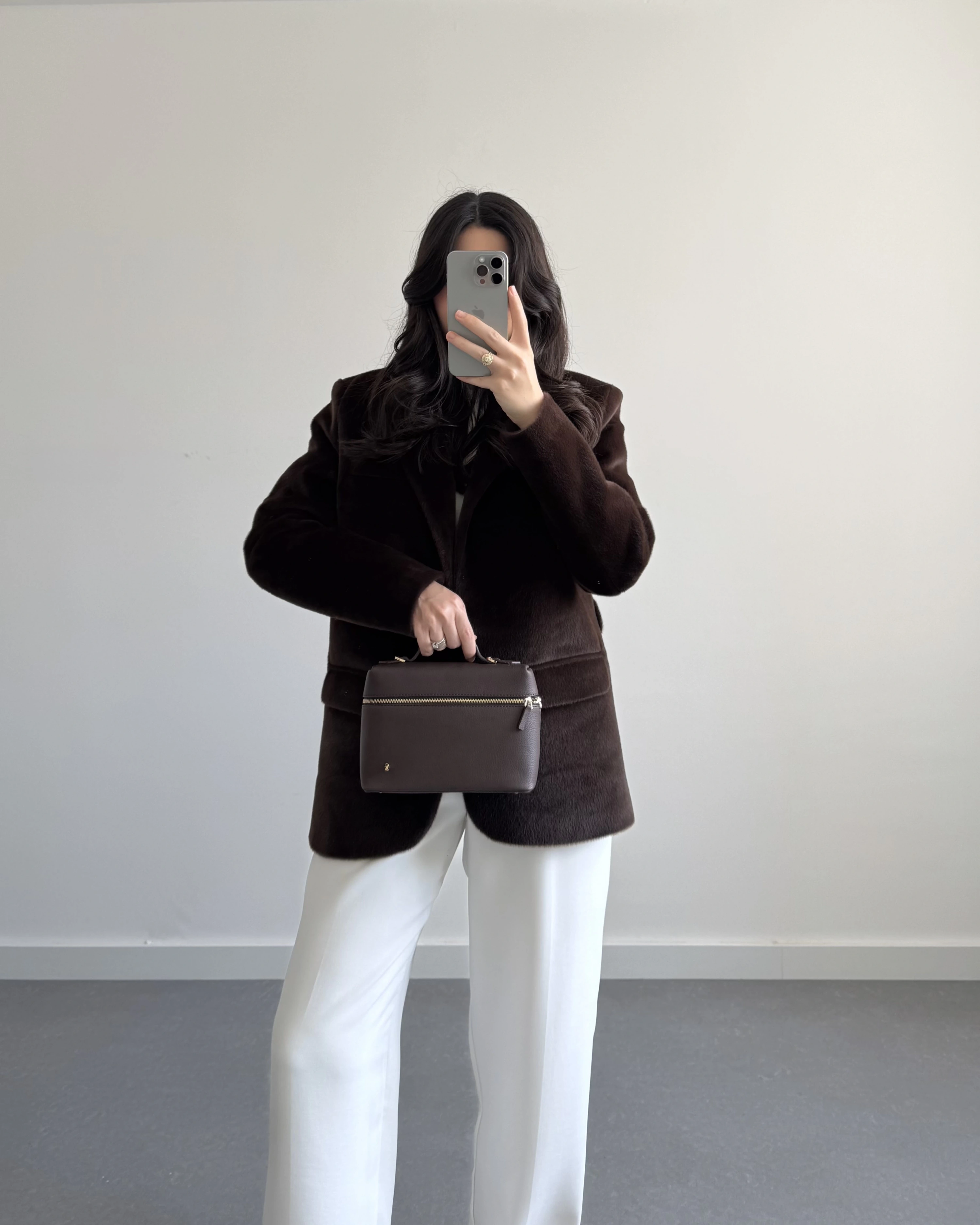 Acı Kahve Astarlı Kemerli Peluş Tüylü Ceket