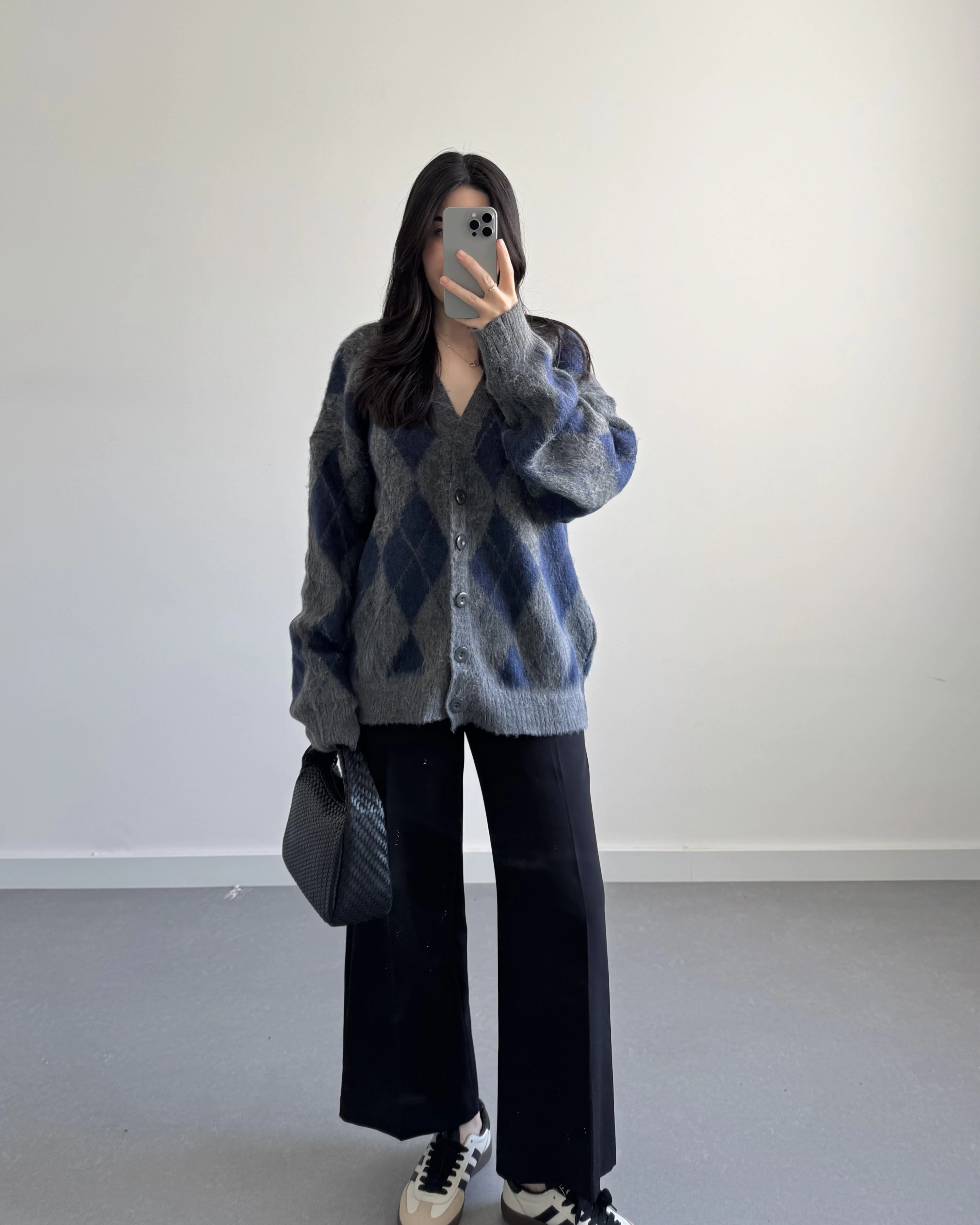 ANTRASİT BAKLAVA DESEN HIRKA