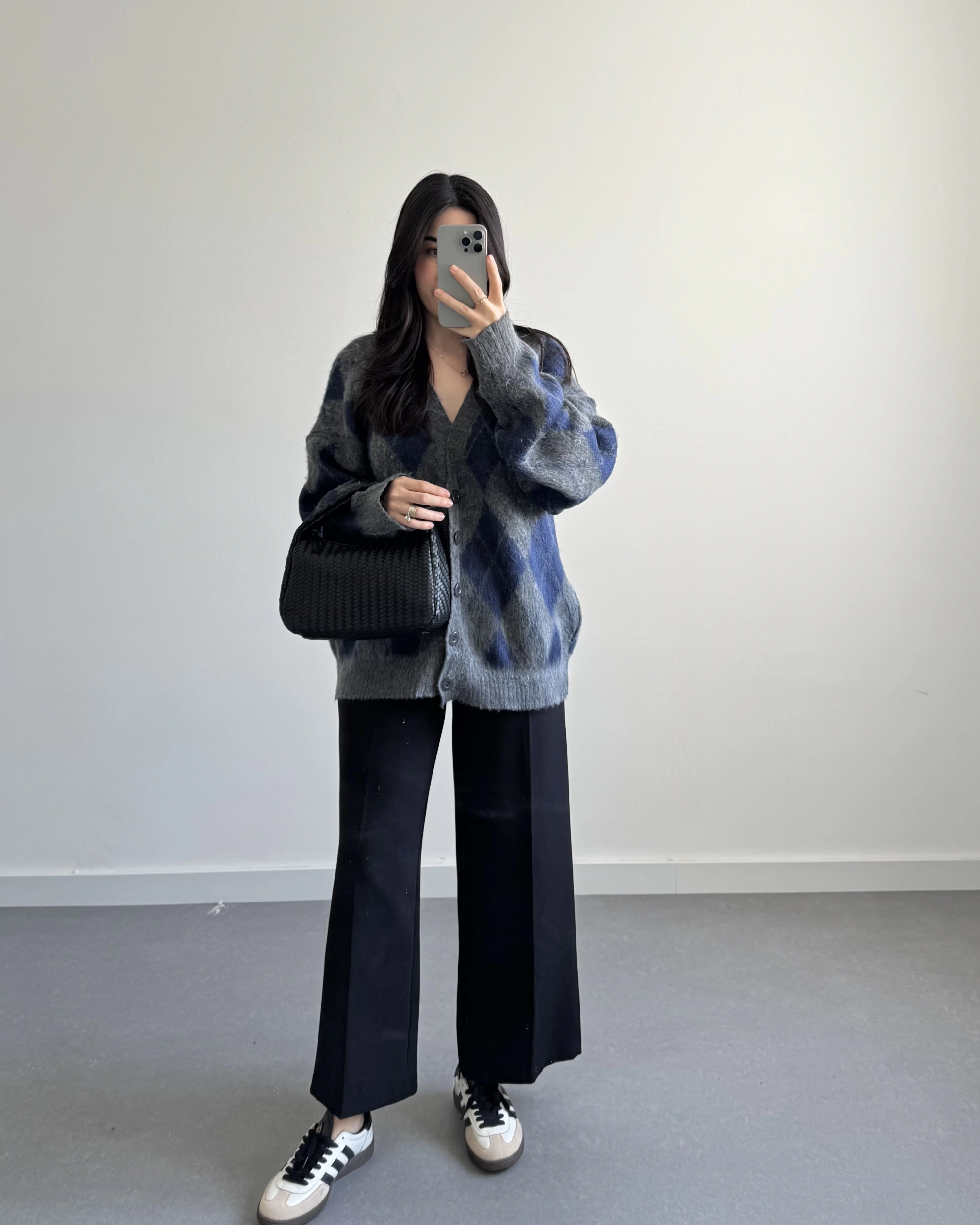 ANTRASİT BAKLAVA DESEN HIRKA