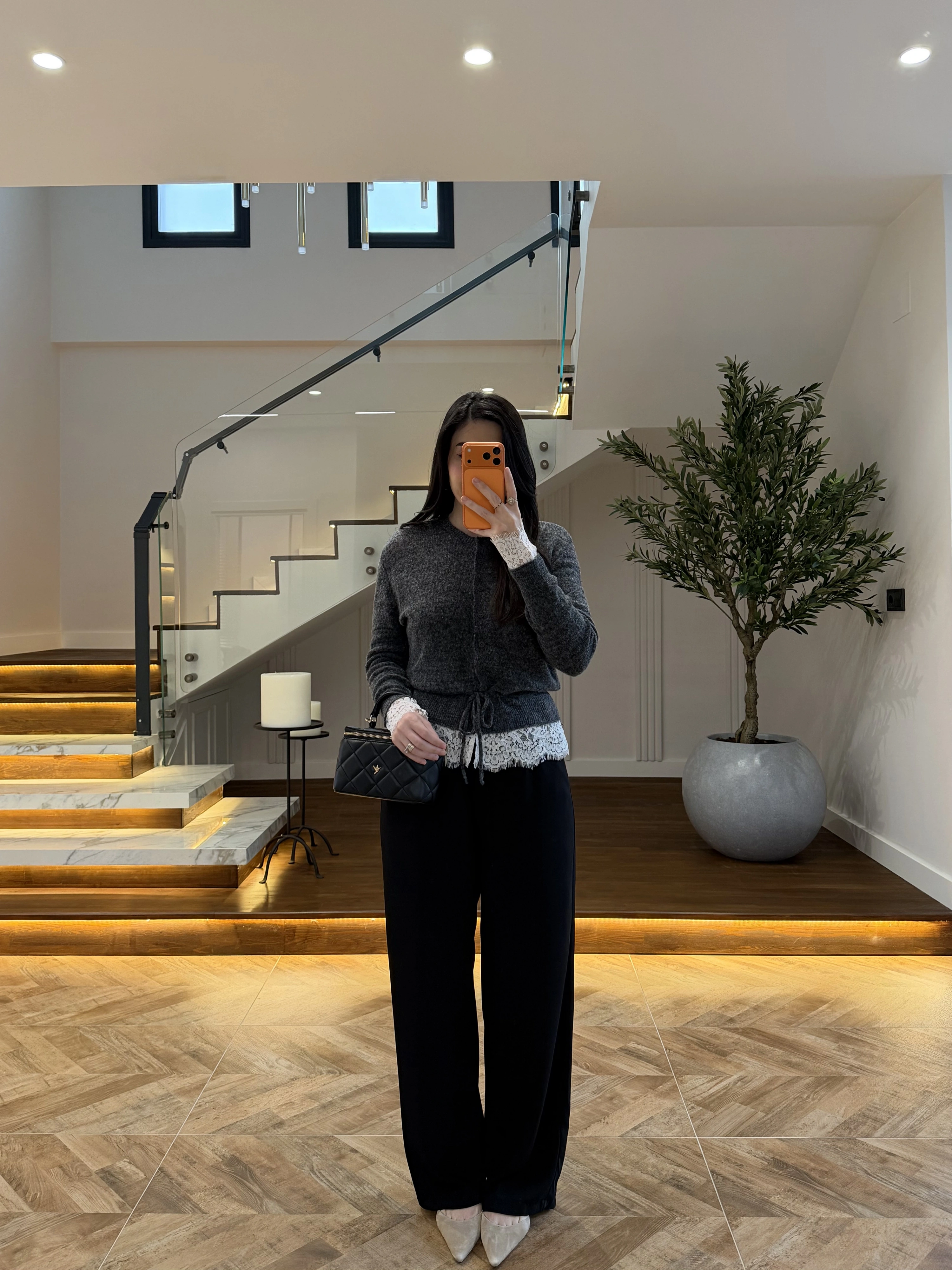 ANTRASİT DANTELLİ HIRKA -TH261085