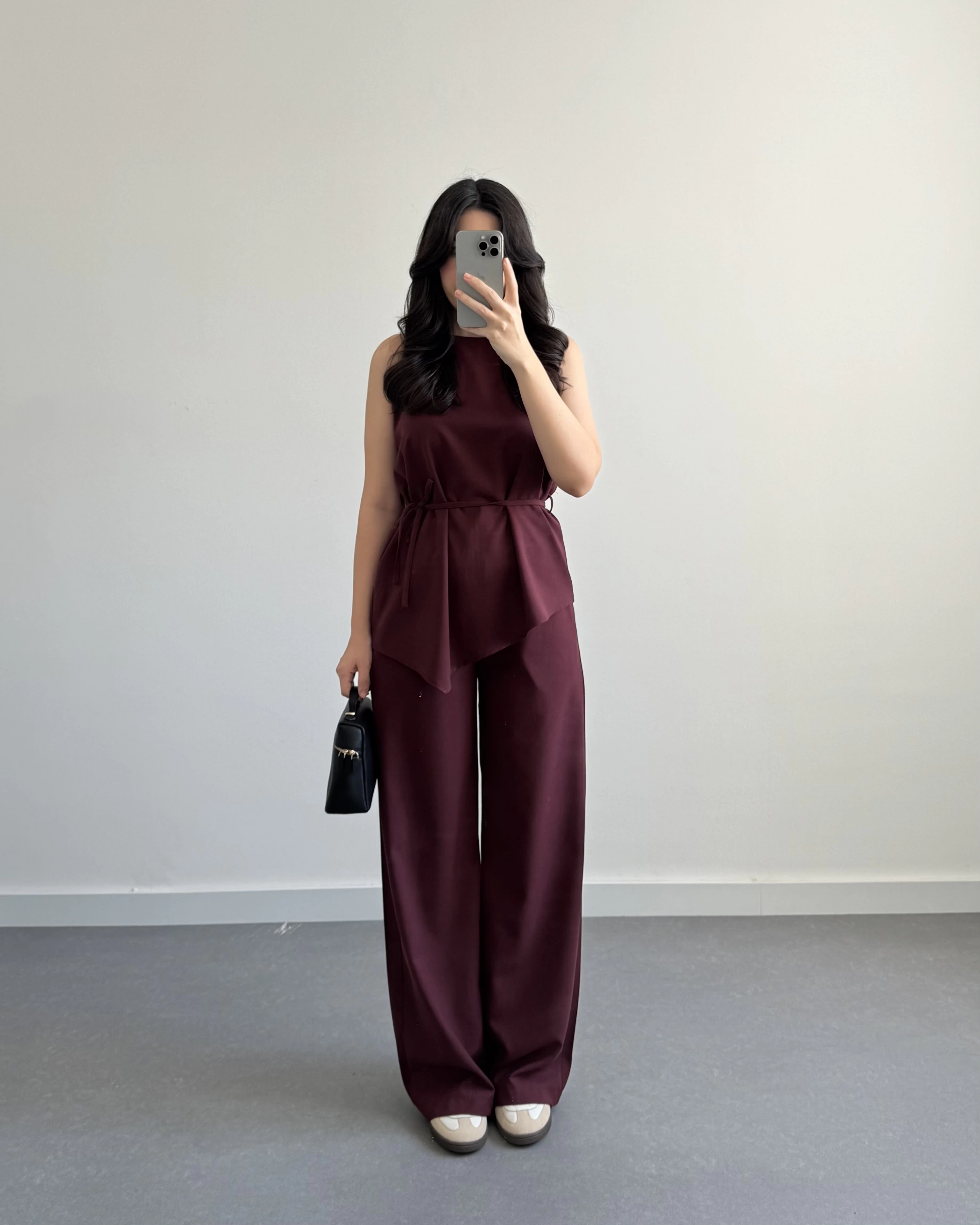 ASİMETRİK KESİM İKİLİ TAKIM BORDO