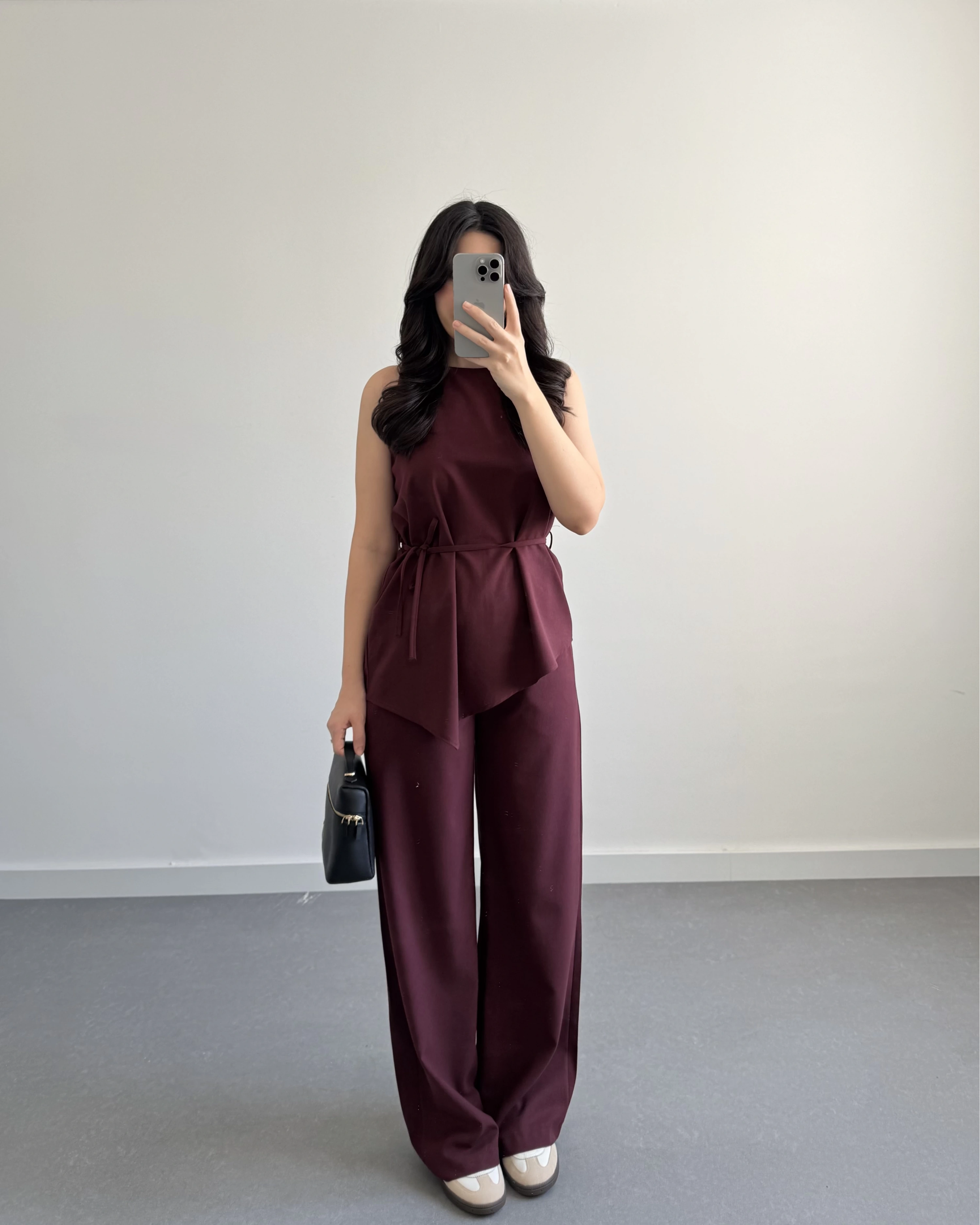 ASİMETRİK KESİM İKİLİ TAKIM BORDO