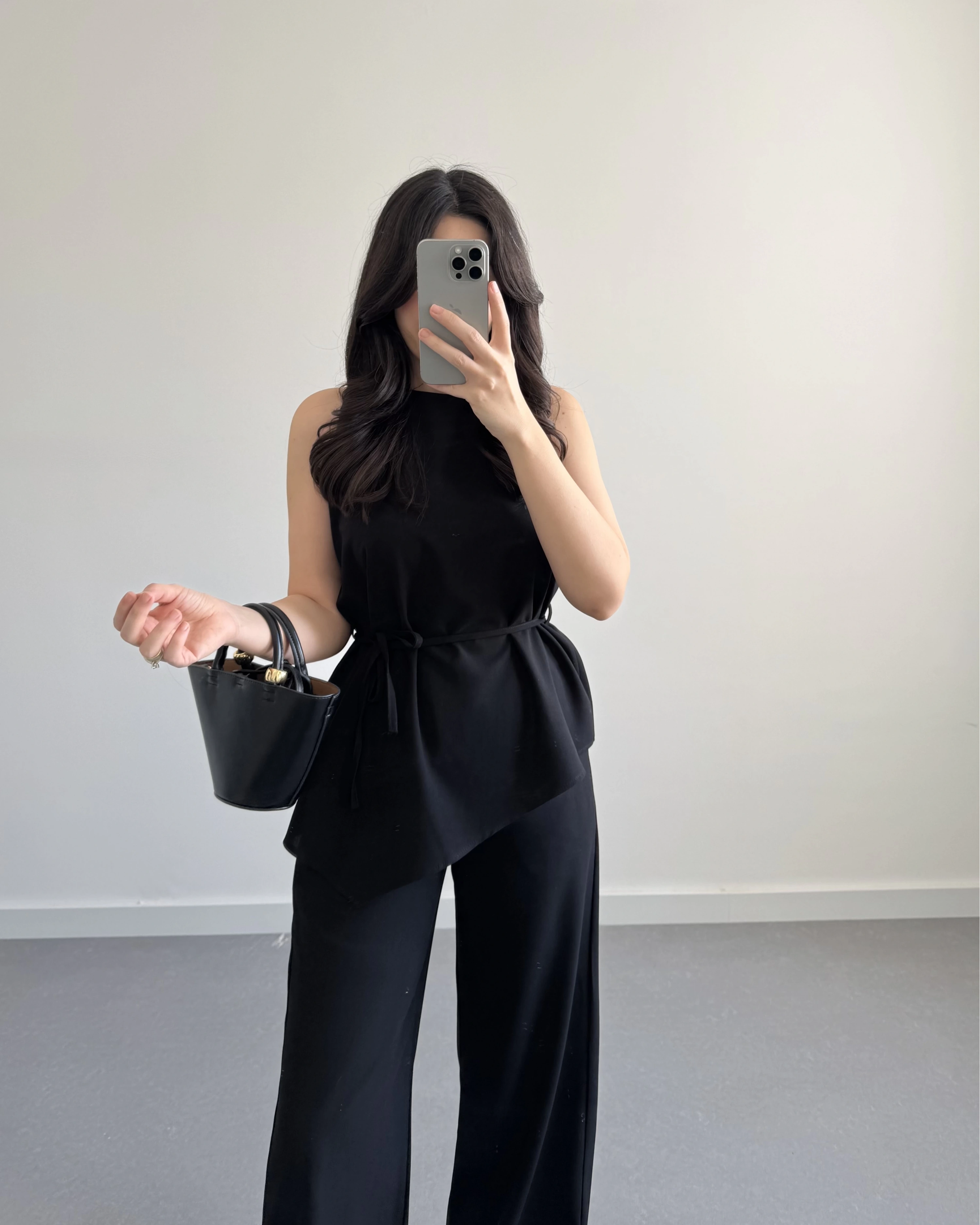 ASİMETRİK KESİM İKİLİ TAKIM SİYAH