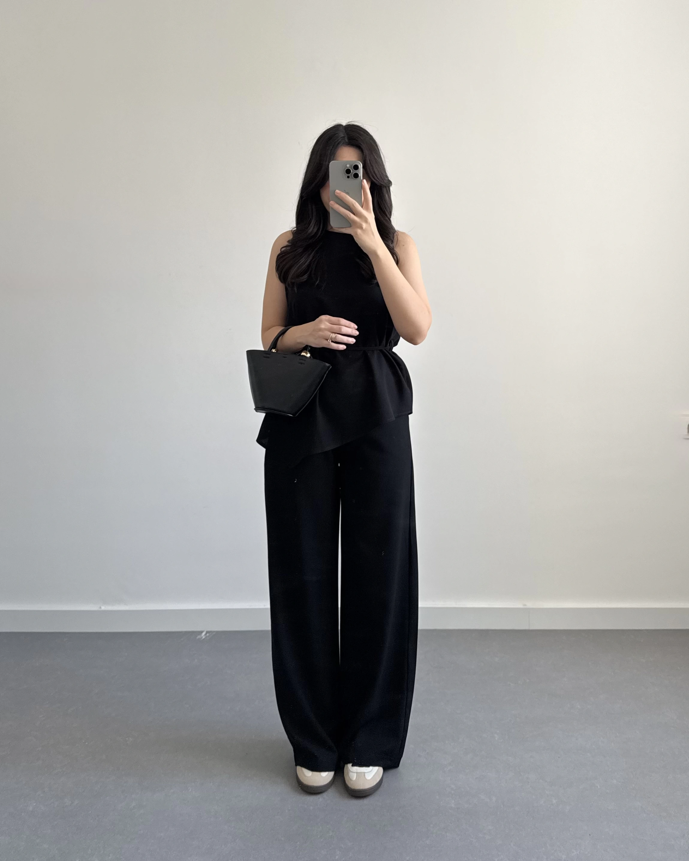 ASİMETRİK KESİM İKİLİ TAKIM SİYAH